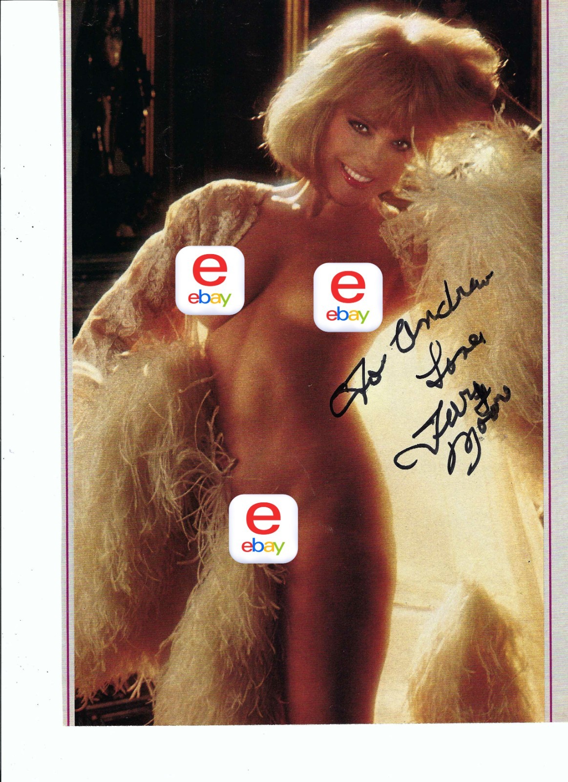 Vintage Playboy Terry Moore Autographed Magainze Tear Sheet Page Andrew #2