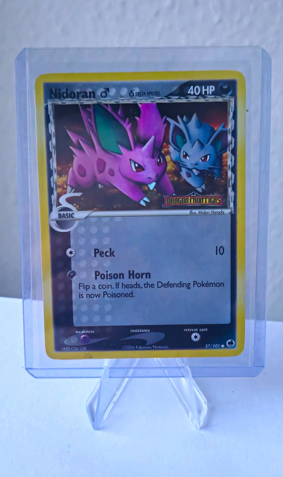 Pokemon Nidoran ♂ Delta Species δ 57/101 Holo Stamped EX Dragon Frontiers 2006
