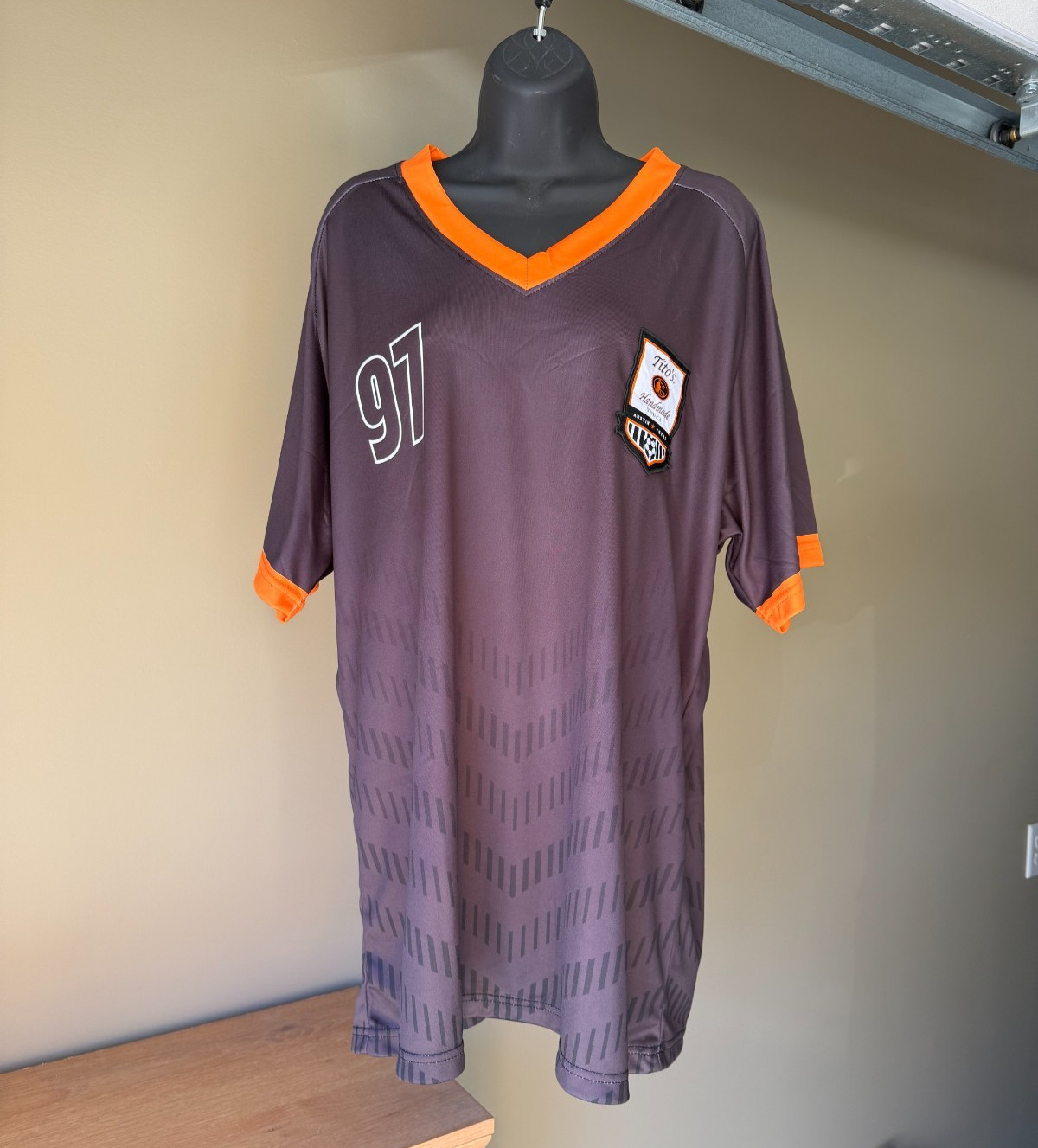 Tito's Handmade Vodka Womans Soccer Jersey Black/Orange Size 2XL