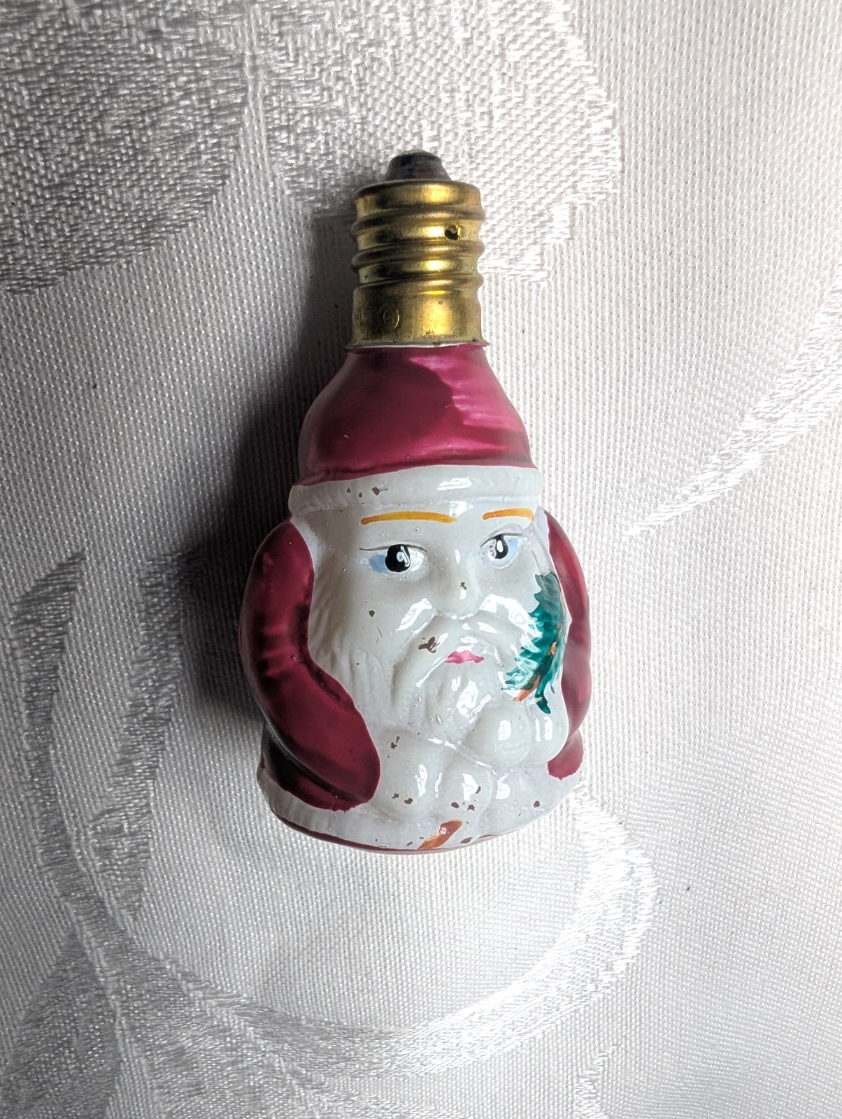 Very Old Figure Santa Claus Christmas  Ornament  Light Bulb