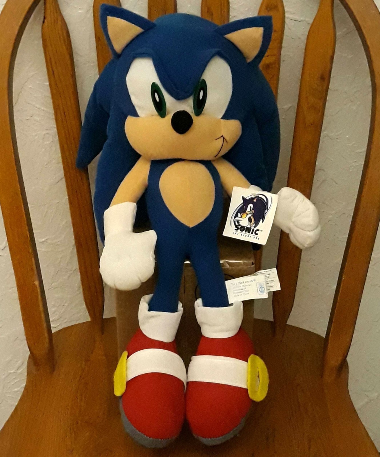 Sonic Plush Toy Network 2005 Sonic the Hedgehog Vintage Rare Sega 21” JUMBO HUGE