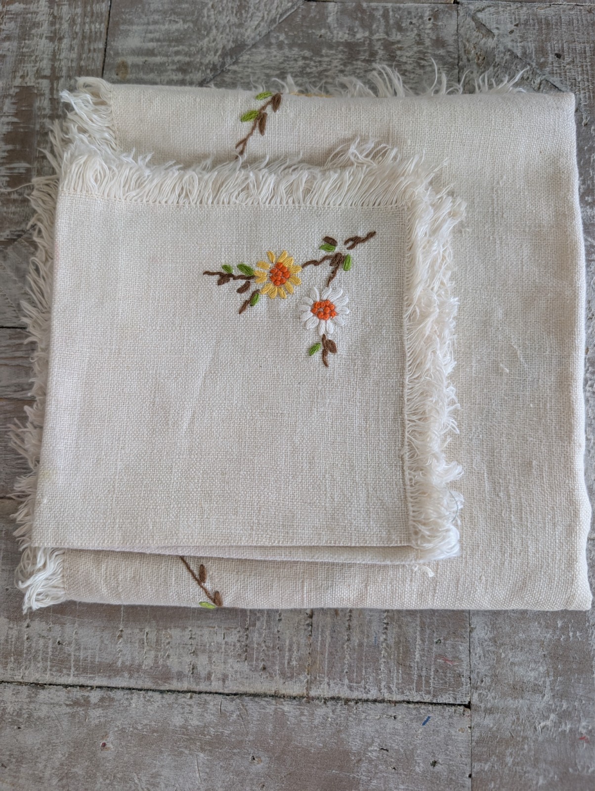 Vintage Embroidered Tableware lot
