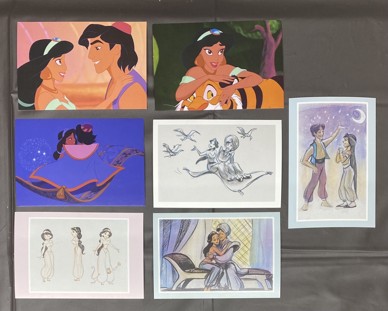 7 Aladdin Postcards Disney Princess Postcard Collection