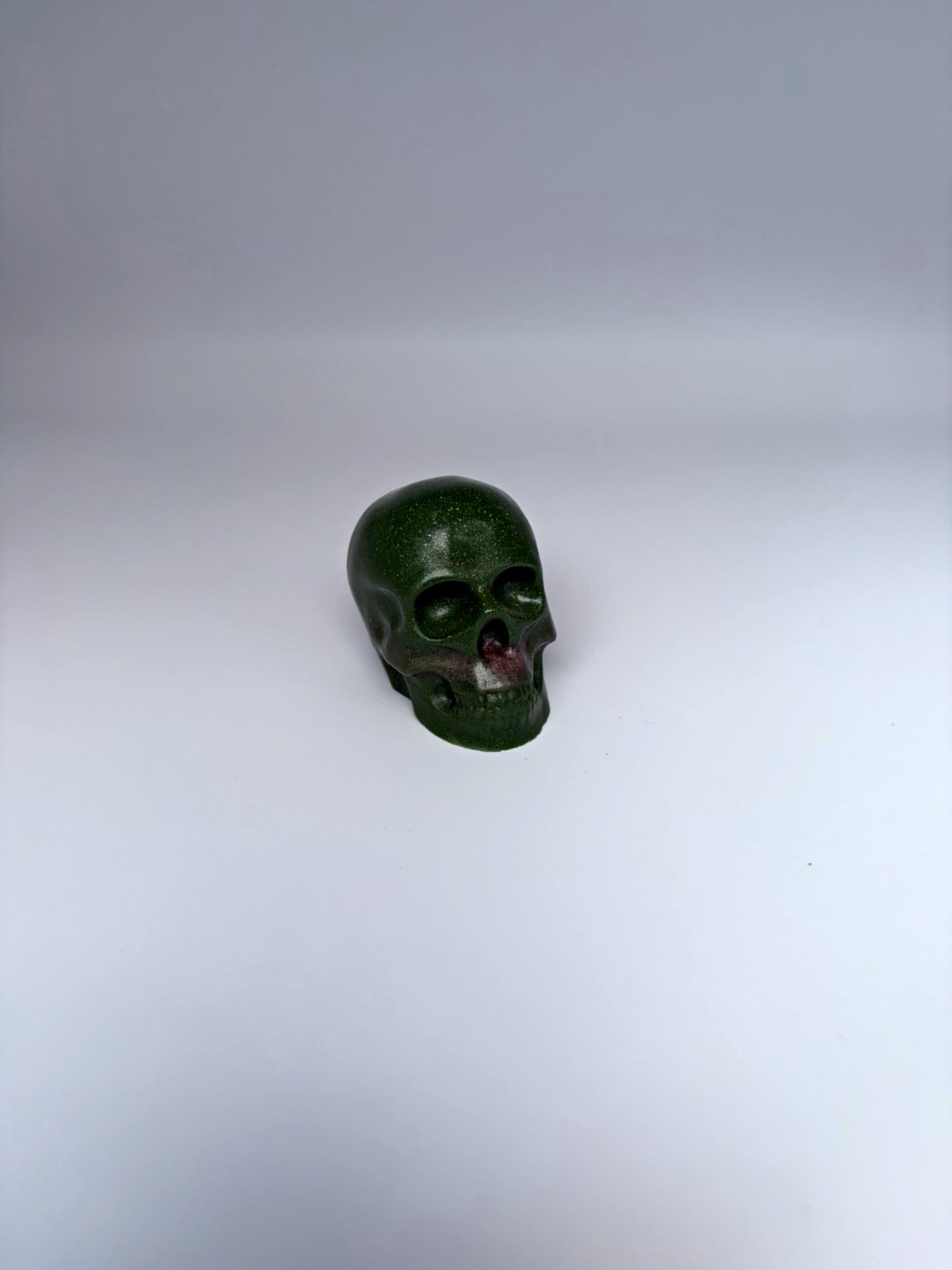 Green Skull Resin Decor