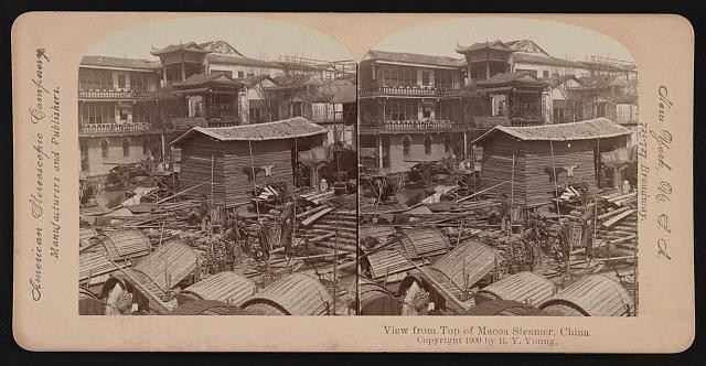 Photo:View from top of Macoa [i.e. Macao] steamer, China