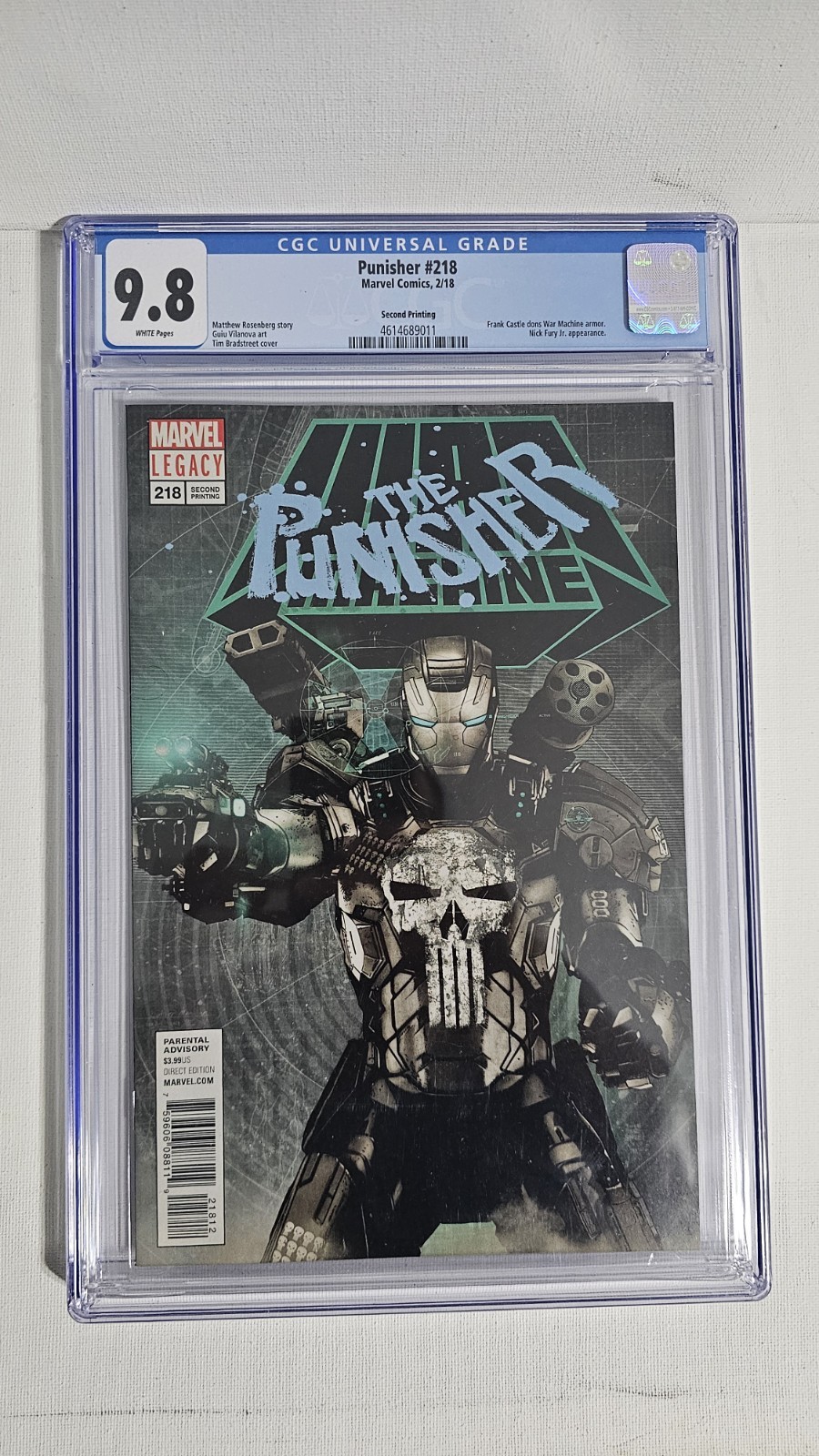 Punisher # 218 CGC 9.8 1st Frank Castle 1'st War Machine Armor 2nd print 