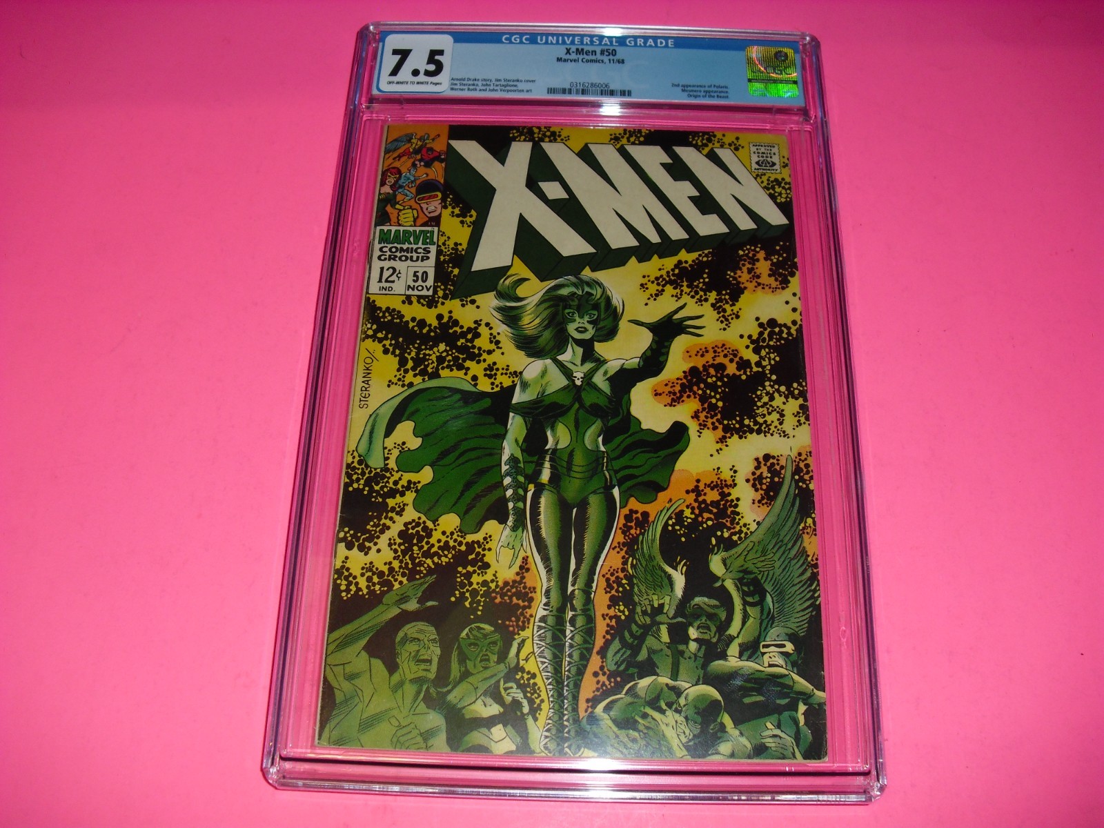 X-Men #50 CGC 7.5 w/ OW/W pages from 1968 Marvel 2nd app Polaris VF- L140