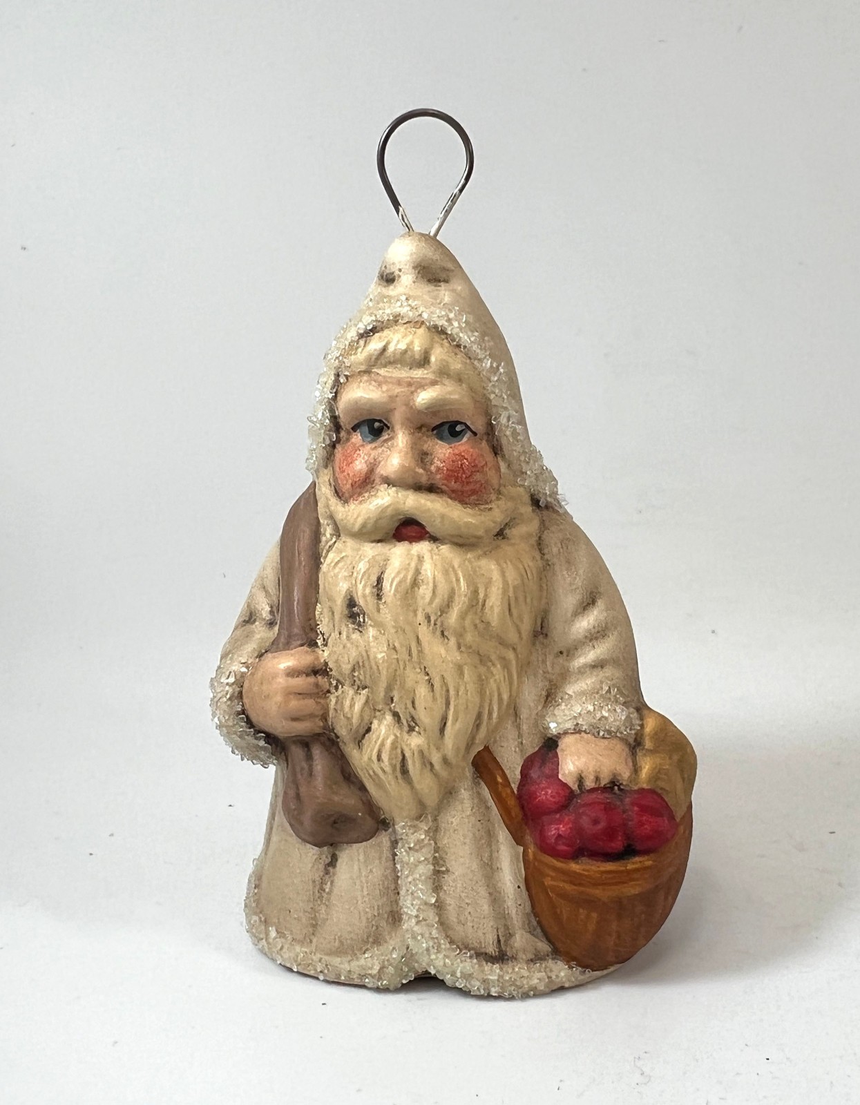 Walnut Ridge Primitives Santa Christmas Ornament Dated 1989 Chalkware Vintage