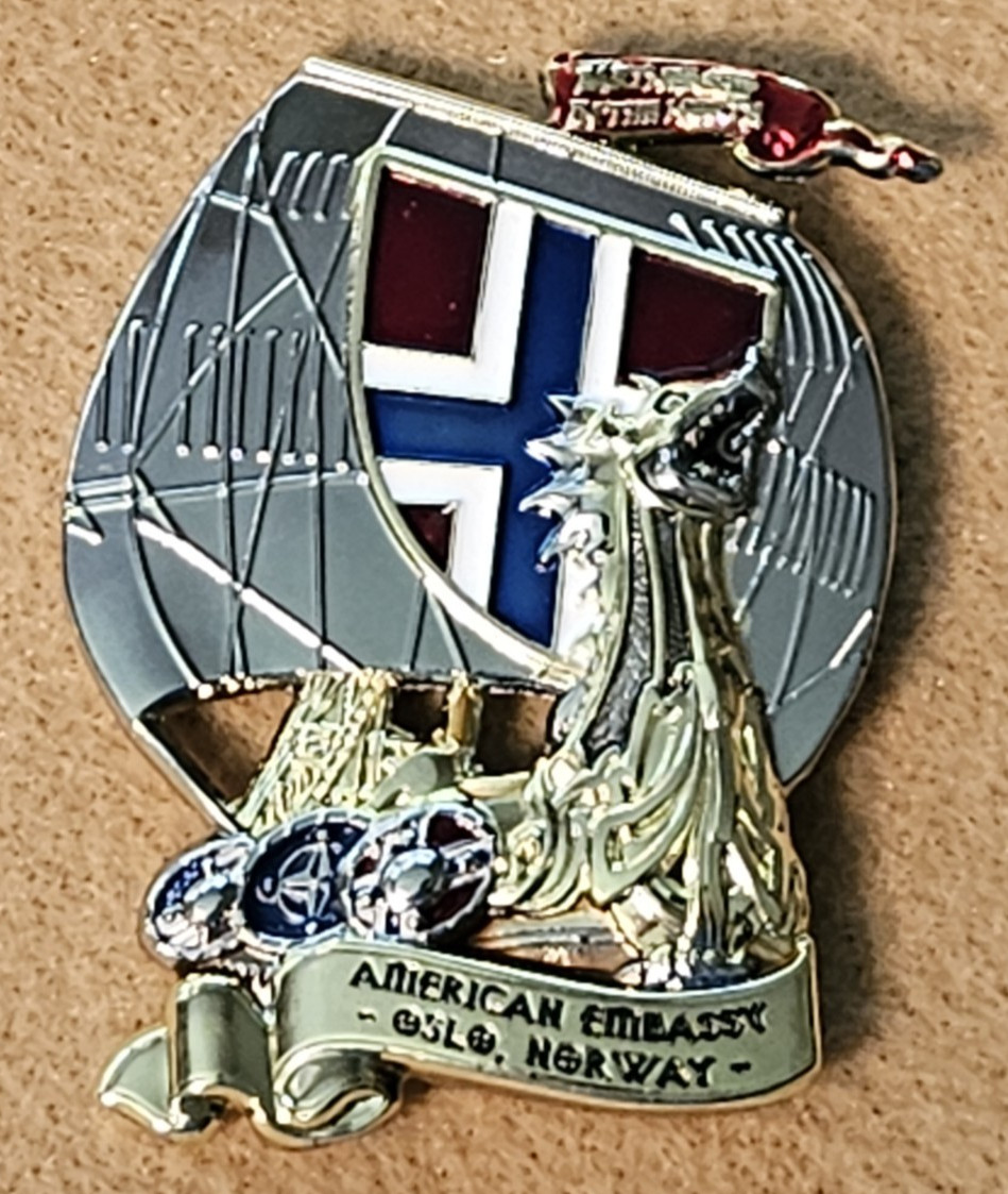 🔥NEW American Embassy Oslo Norway Challenge Coin V2 by Merrick Designs🔥