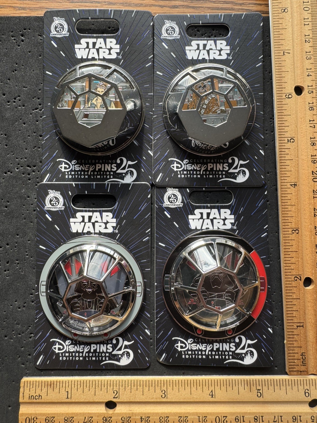 2025/26 Disney Parks Quarterly Star Wars 4 Pin Set-3D Cockpit-LE3750;Solo;Vader