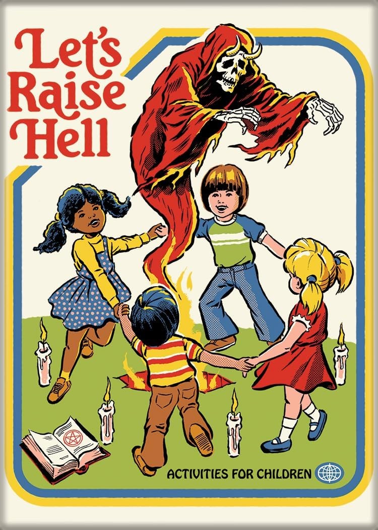Steven Rhodes Humor Let\'s Raise Hell Activities For Children Refrigerator Magnet
