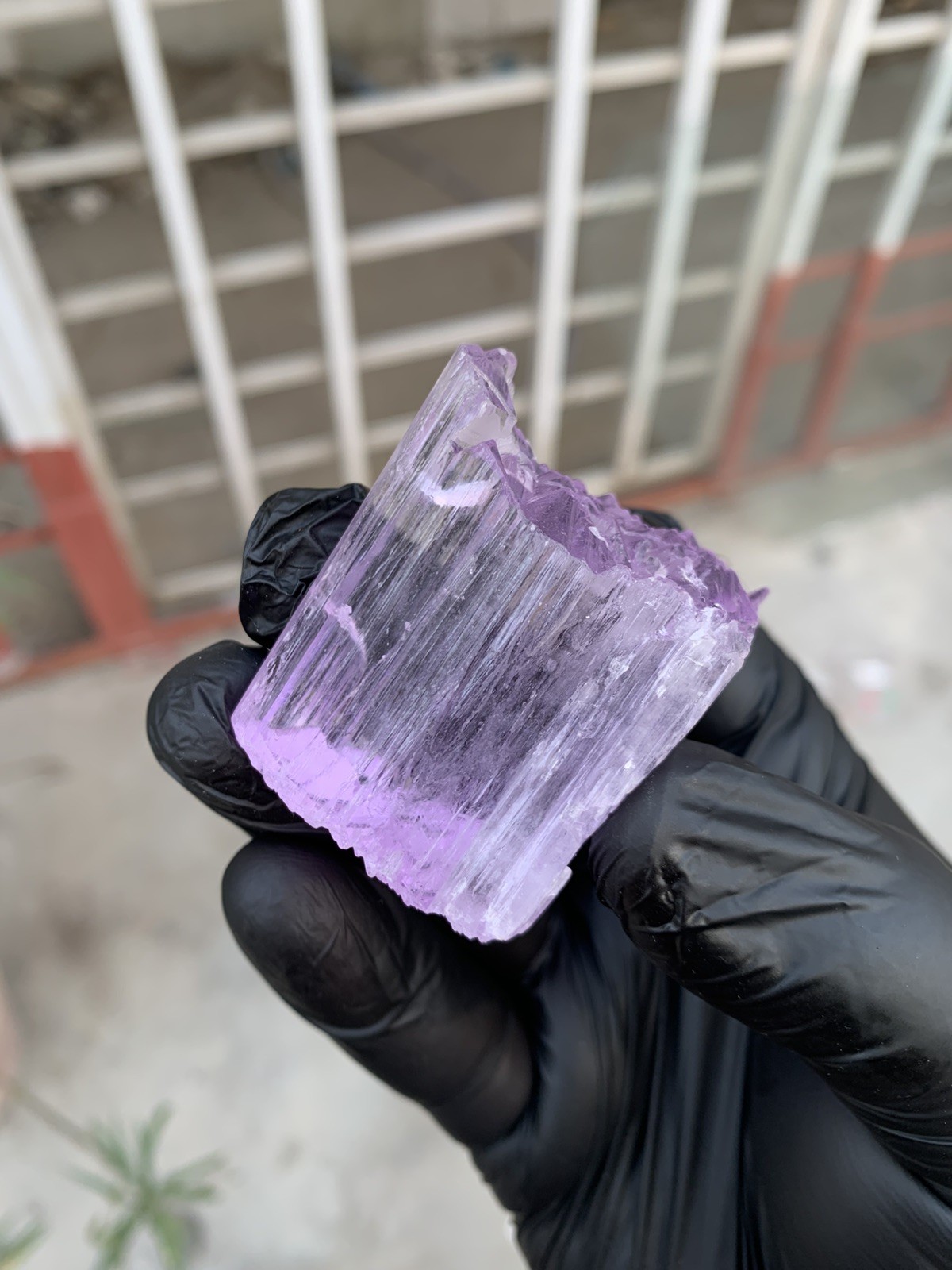 Outstanding Natural Etched Pink Kunzite crystal 