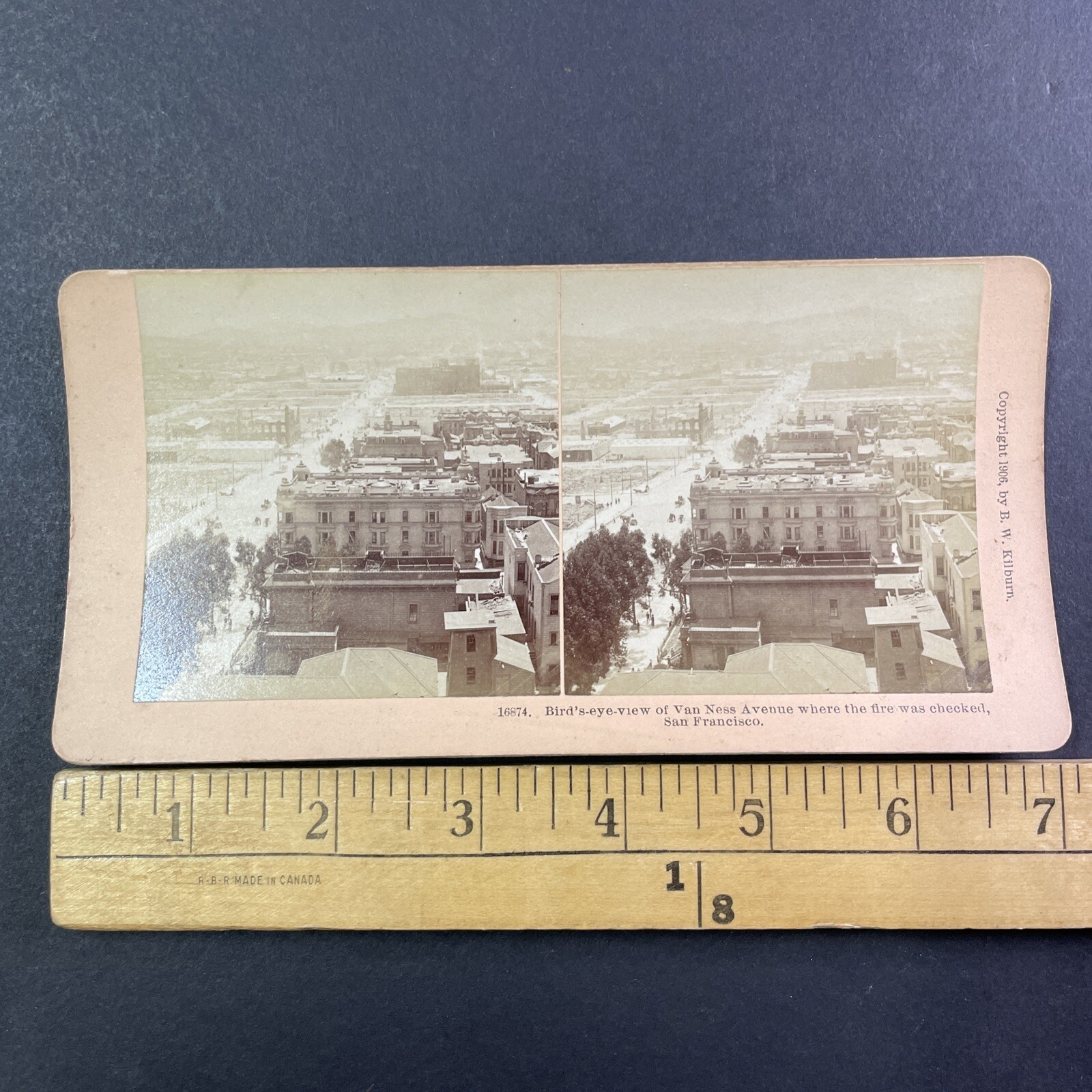 San Francisco Earthquake Stereoview 1906 B. W. Kilburn Van Ness Avenue