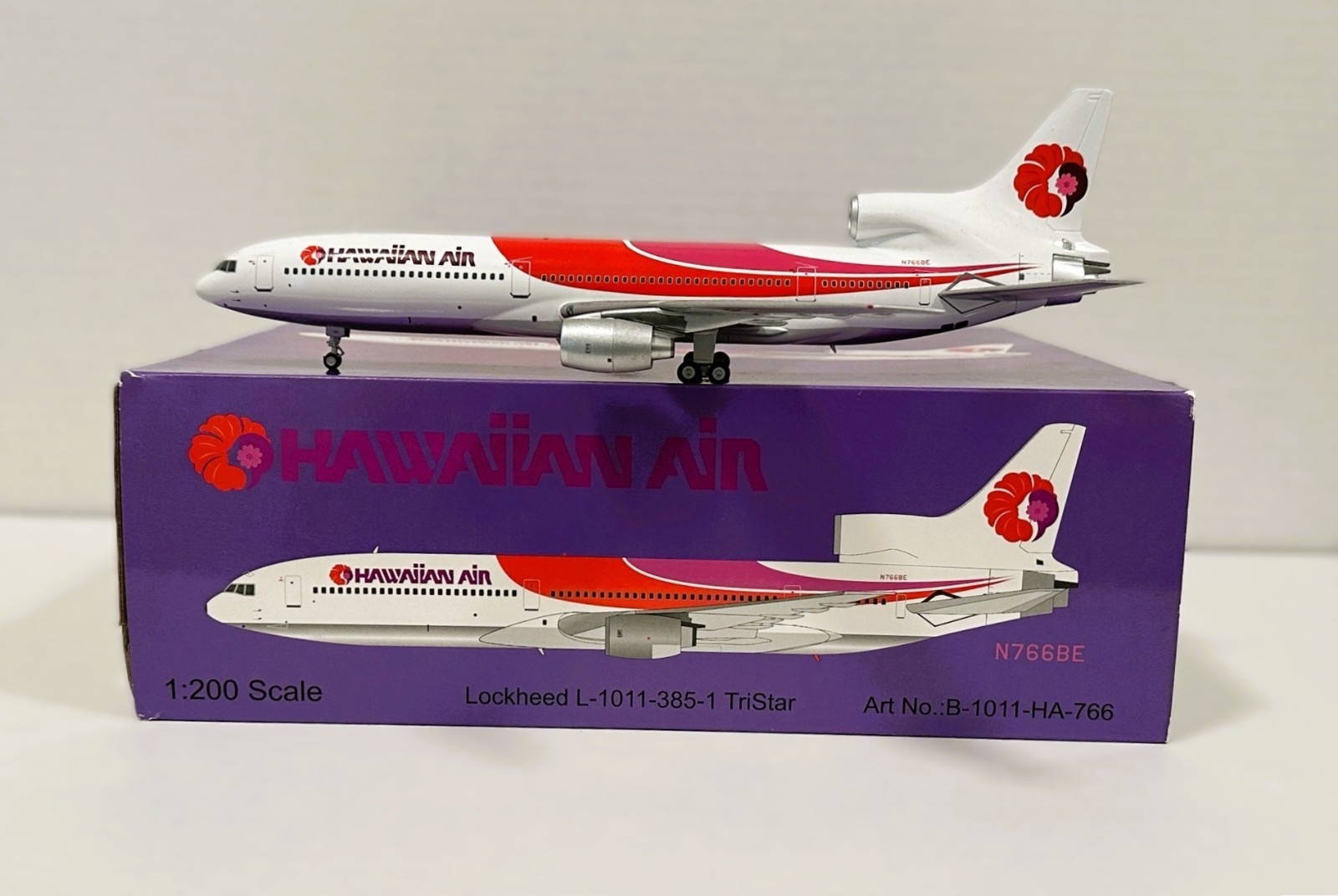 Inflight B-1011-HA-766 Hawaiian Airlines L-1011 N766BE Diecast 1/200 Jet Model