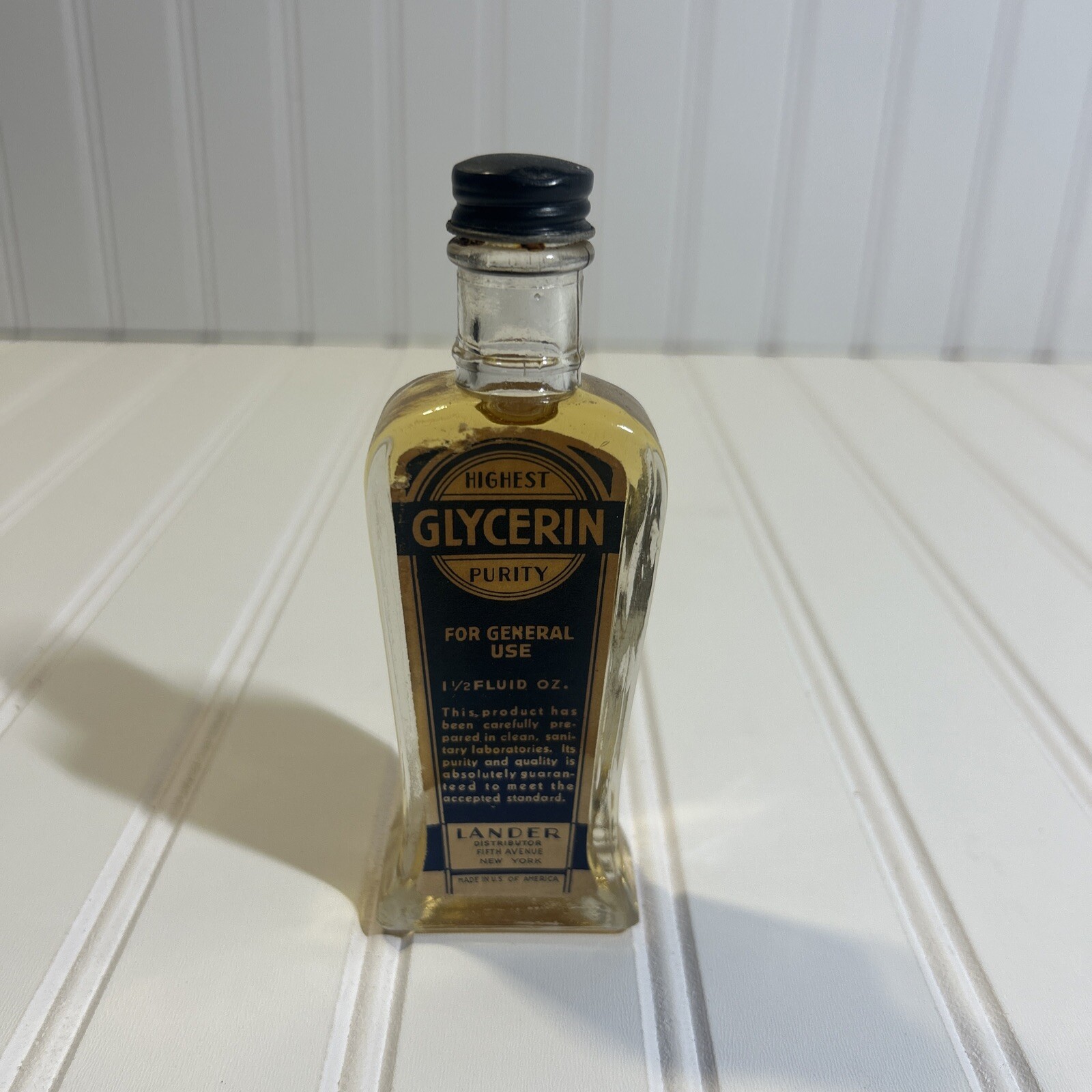 Antique Bottle Highest Glycerin Purity- Lander Distributor 5th Ave NYC