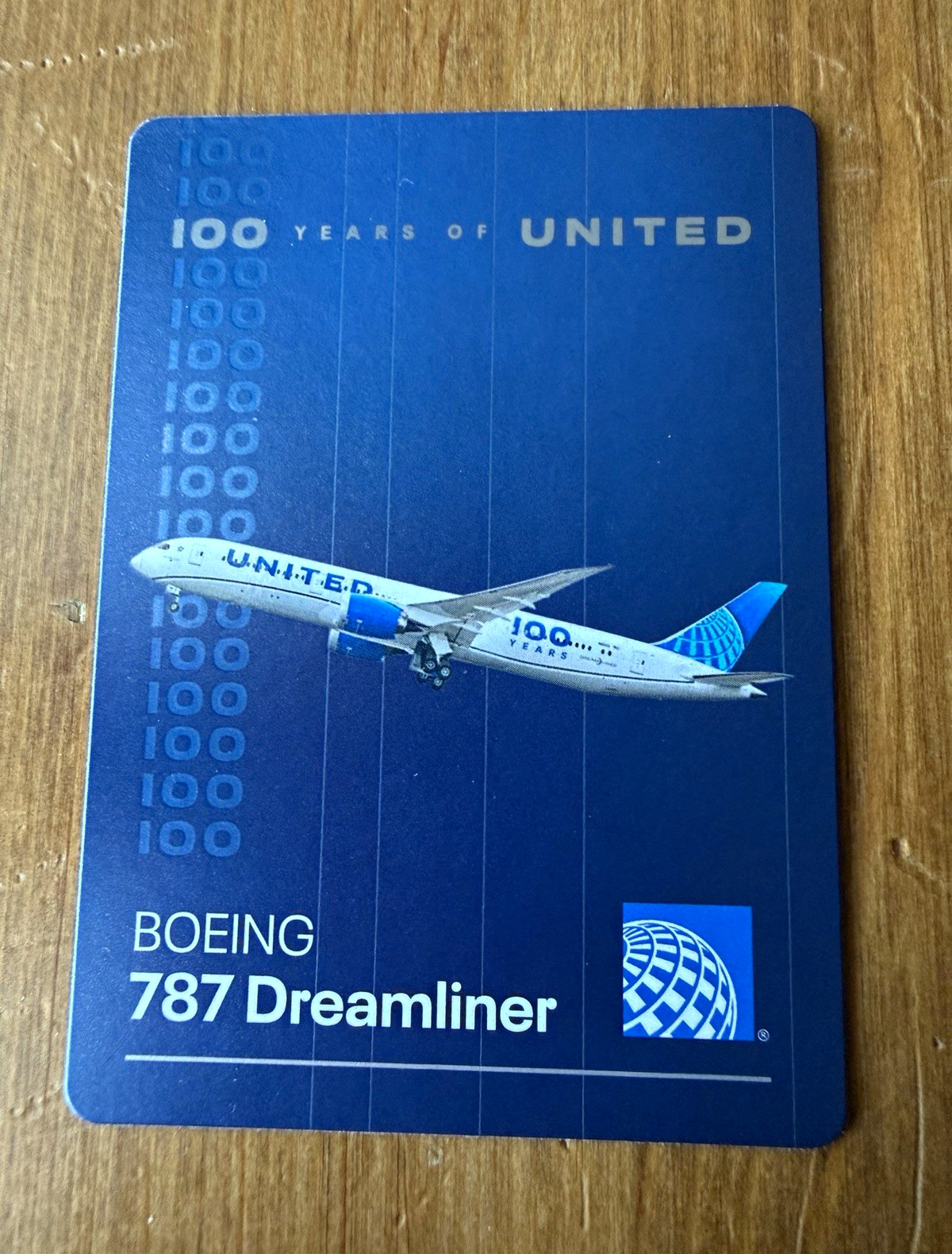 United Airlines 100 Years of United Boeing 787 Dreamliner Aircraft Model Card