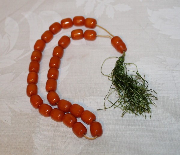 Vintage Egg Yoke Butterscotch Amber PRAYER BEADS 47 Grams Estate
