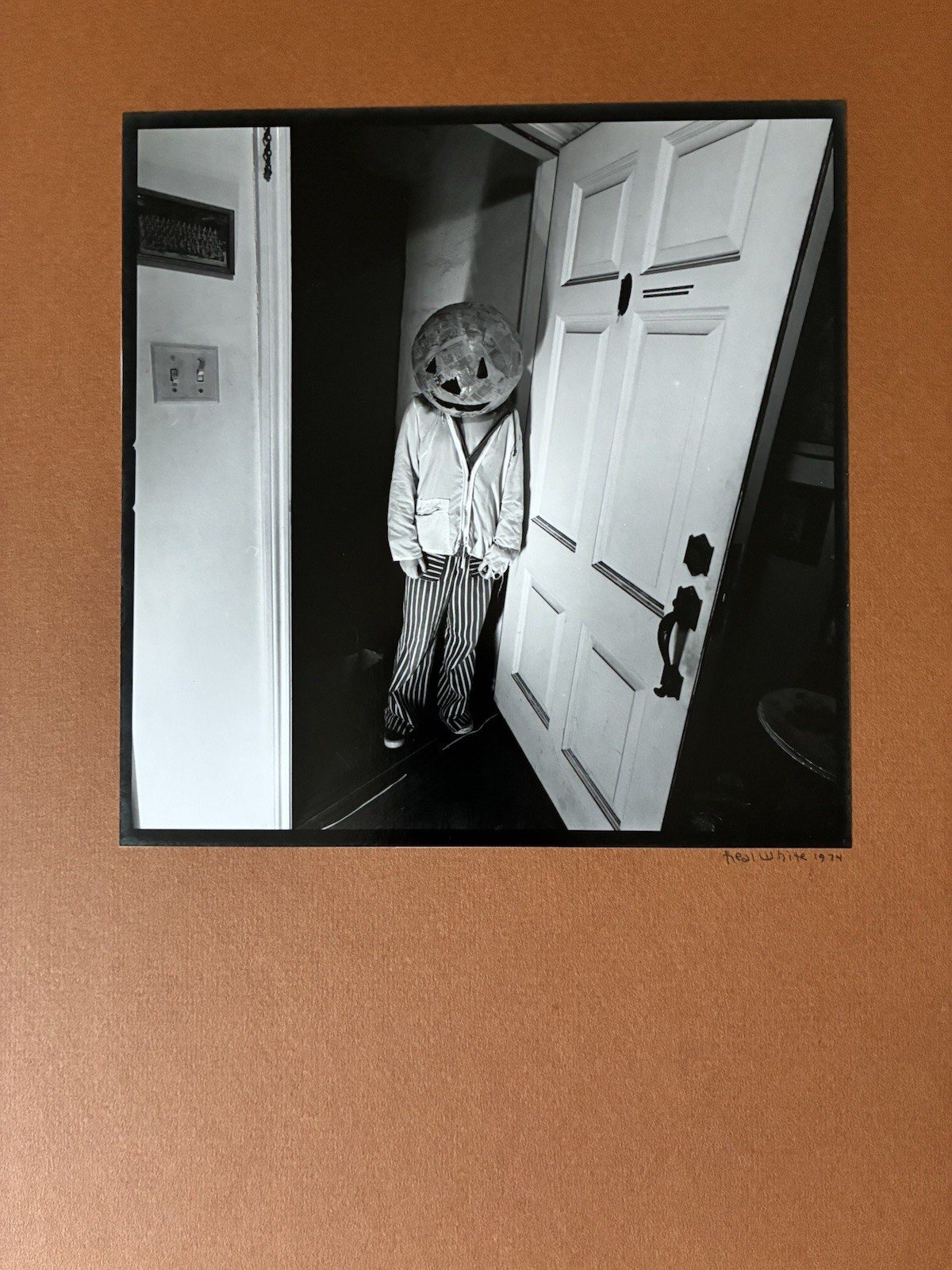 Surreal Halloween Papier Mache Mask Neal White 1974 Signed Gelatin Silver Photo
