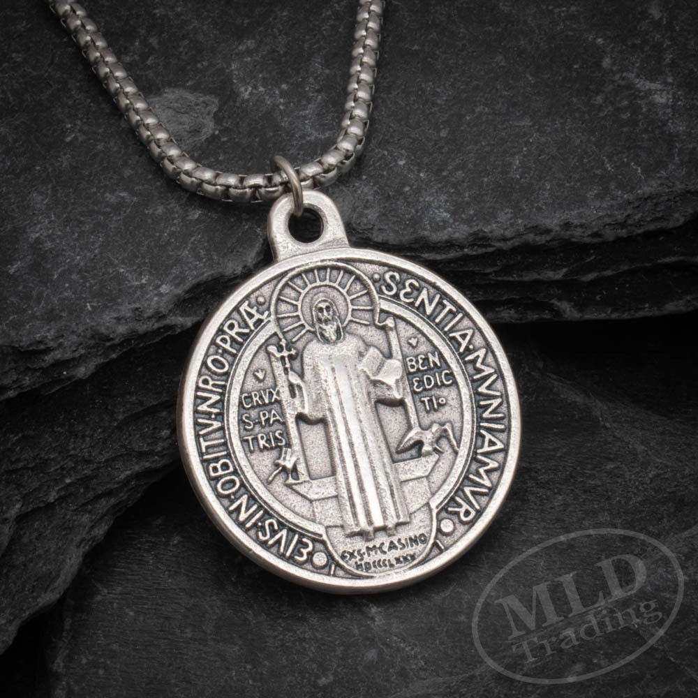 Made in Italy Saint St Benedict Medal Pendant Necklace 24\