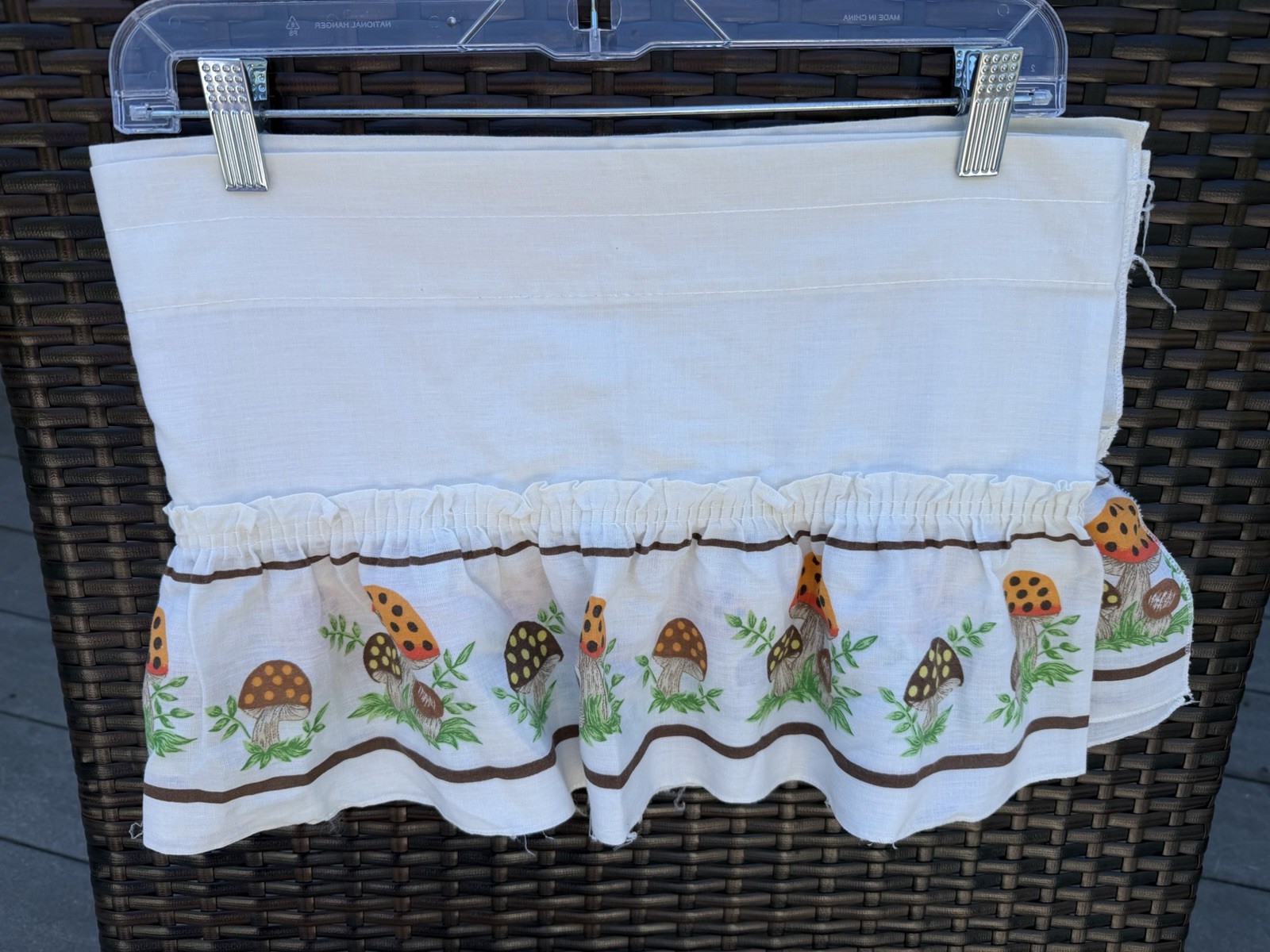 Vintage 1970s Sears Merry Mushrooms Curtain Valance 68