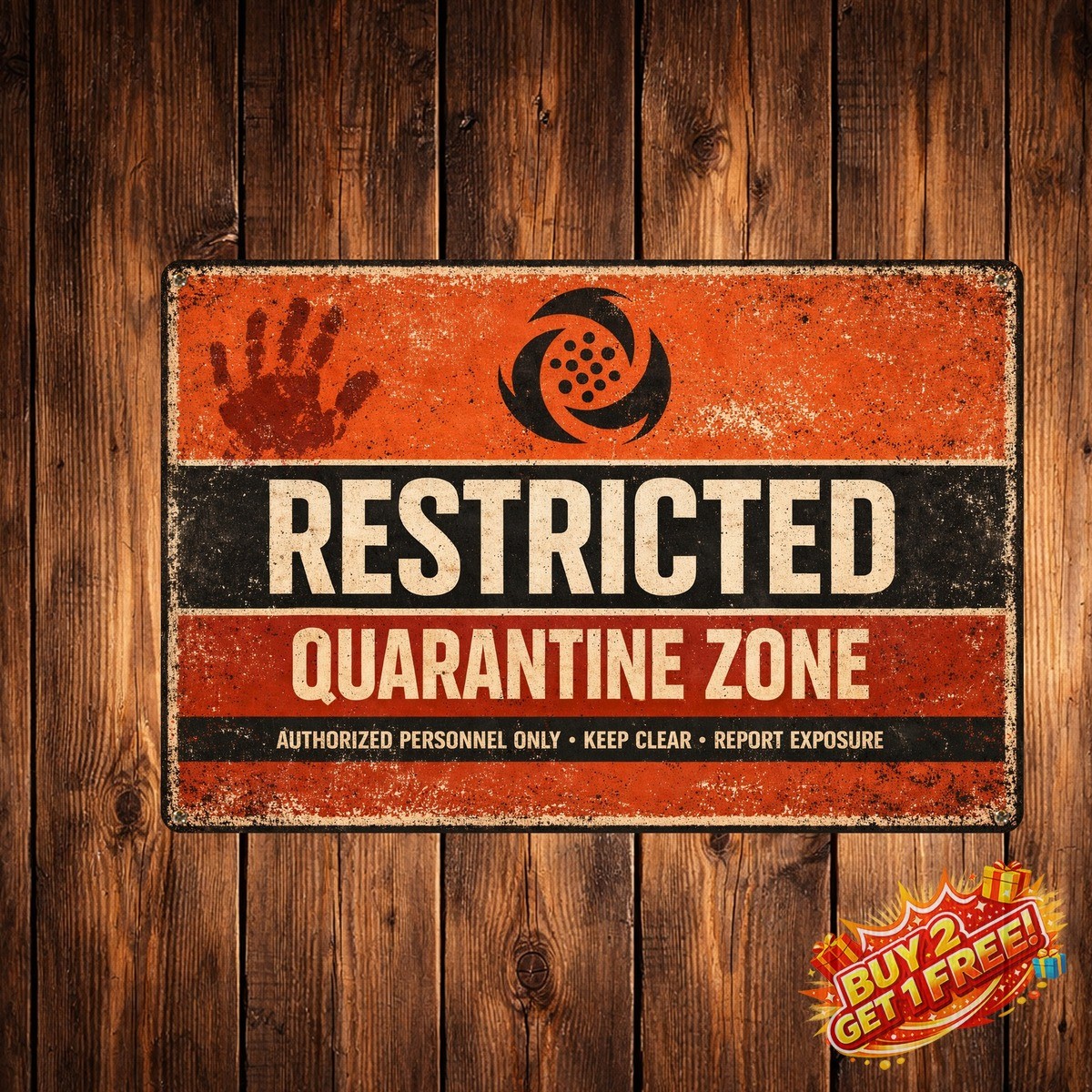 Zombie Warning Durable Fade Resistant Wall Decor Metal Tin Sign 8x12