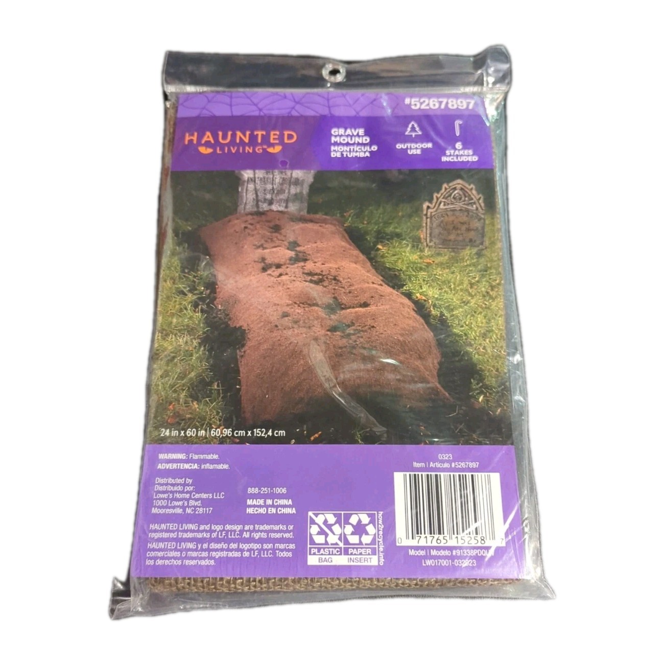 Haunted Living Fresh Grave Mound New In Package Simulates Fresh Dug Grave NIP