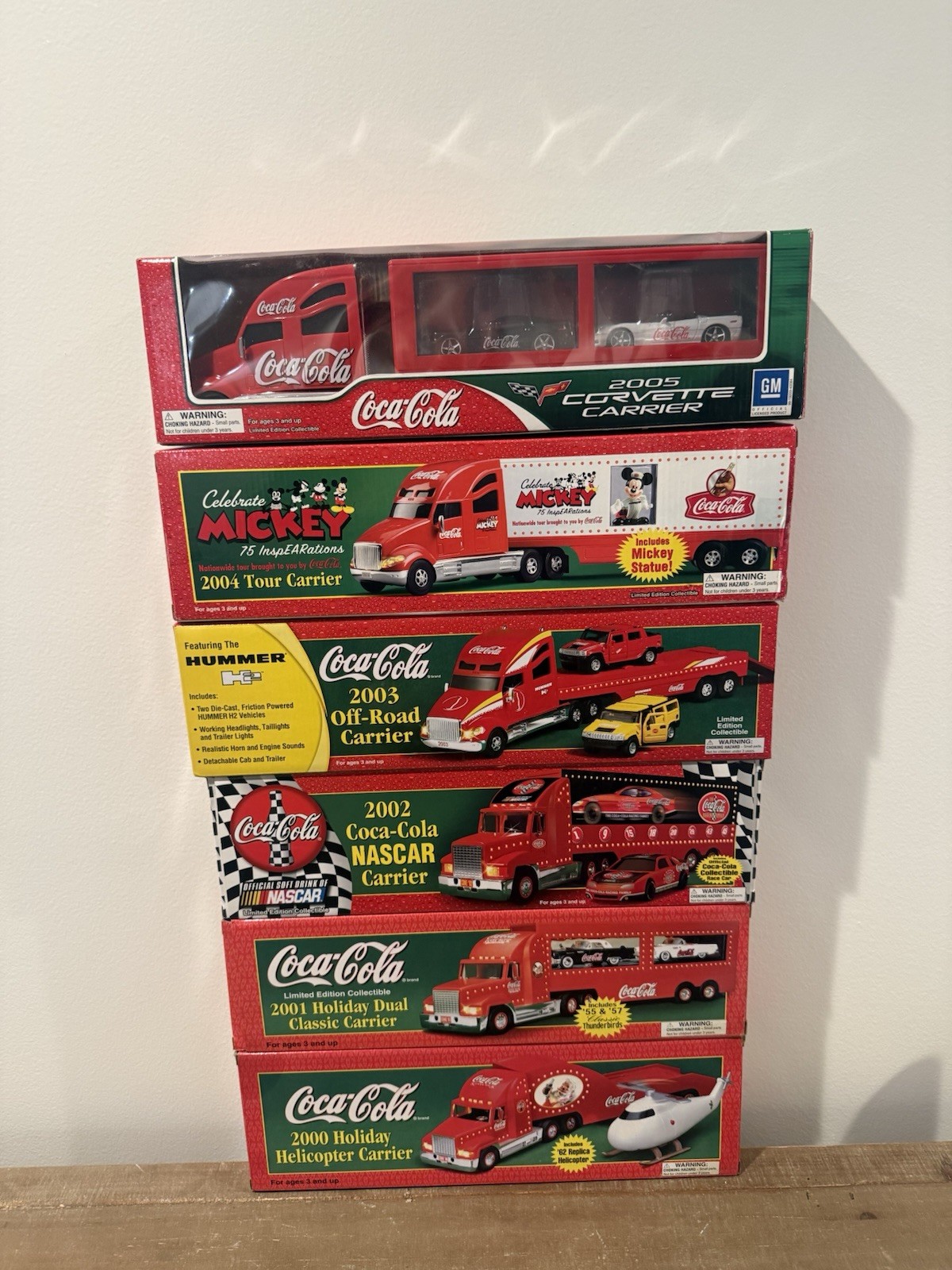 Coca-Cola Holiday Trucks 2000-2005 Lot of 6 New In Boxes, NEVER OPENED