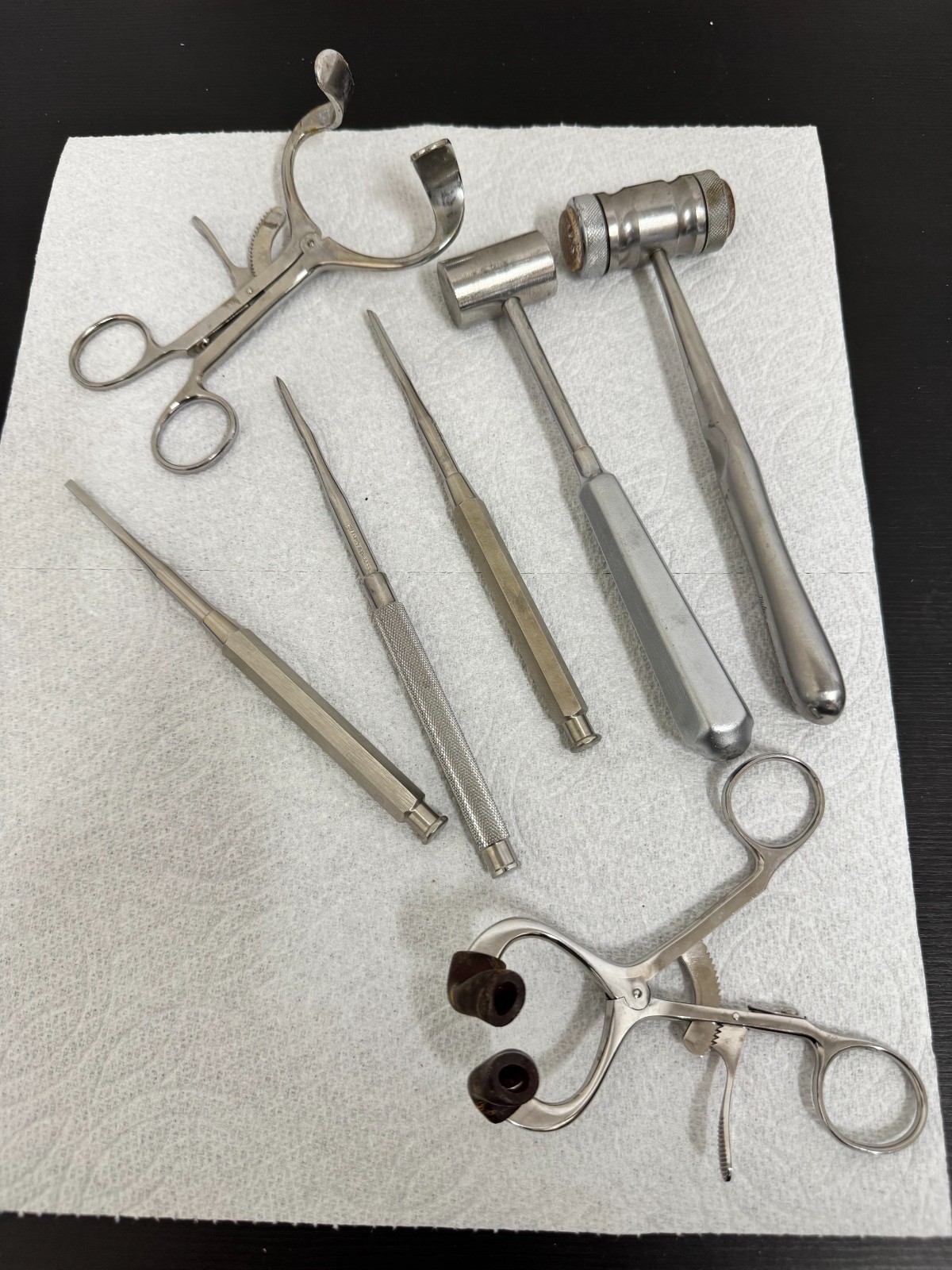 Vintage MILTEX Dental Tool Lot Hammers, Chisels, Adult Molt Mouth Gags EXC Cond