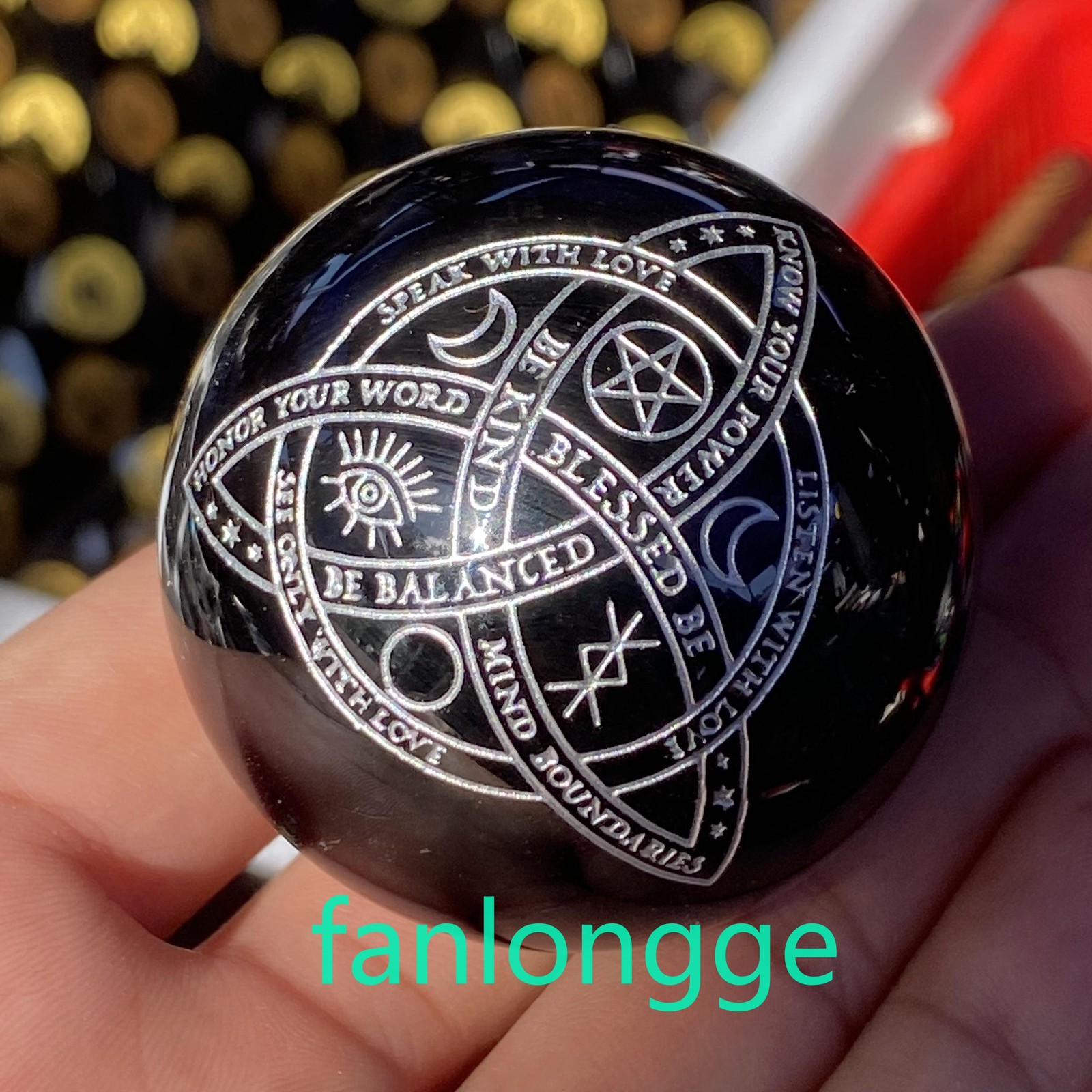 1pc Natural Obsidian ball rainbow quartz crystal sphere gem reiki healing 50mm