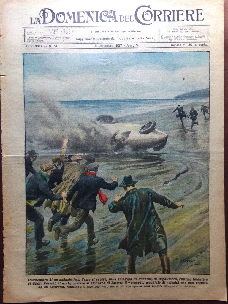 La Domenica del Corriere 18 December 1927 Valentino Foscolo Zakynthos Distributor