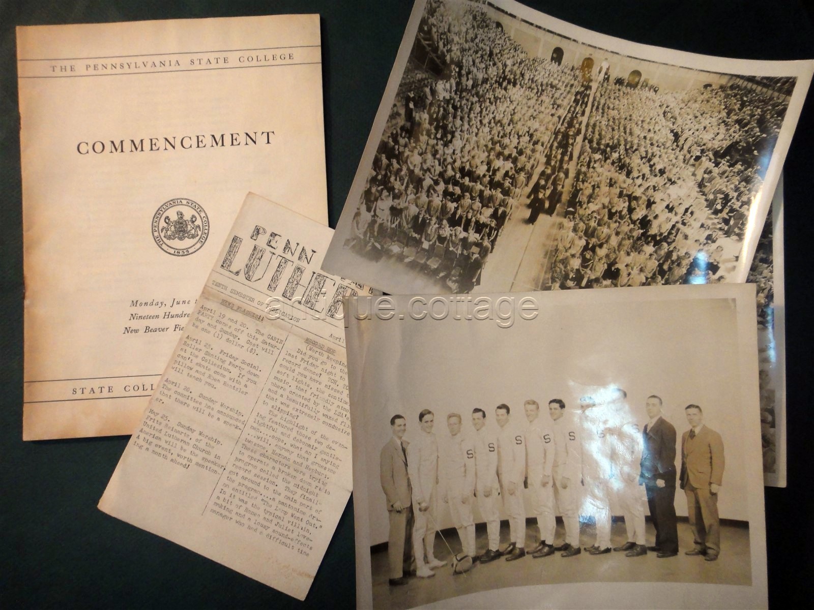 1947 LOT vintage PENNSYLVANIA STATE COLLEGE COMMENCEMENT w PHOTOS