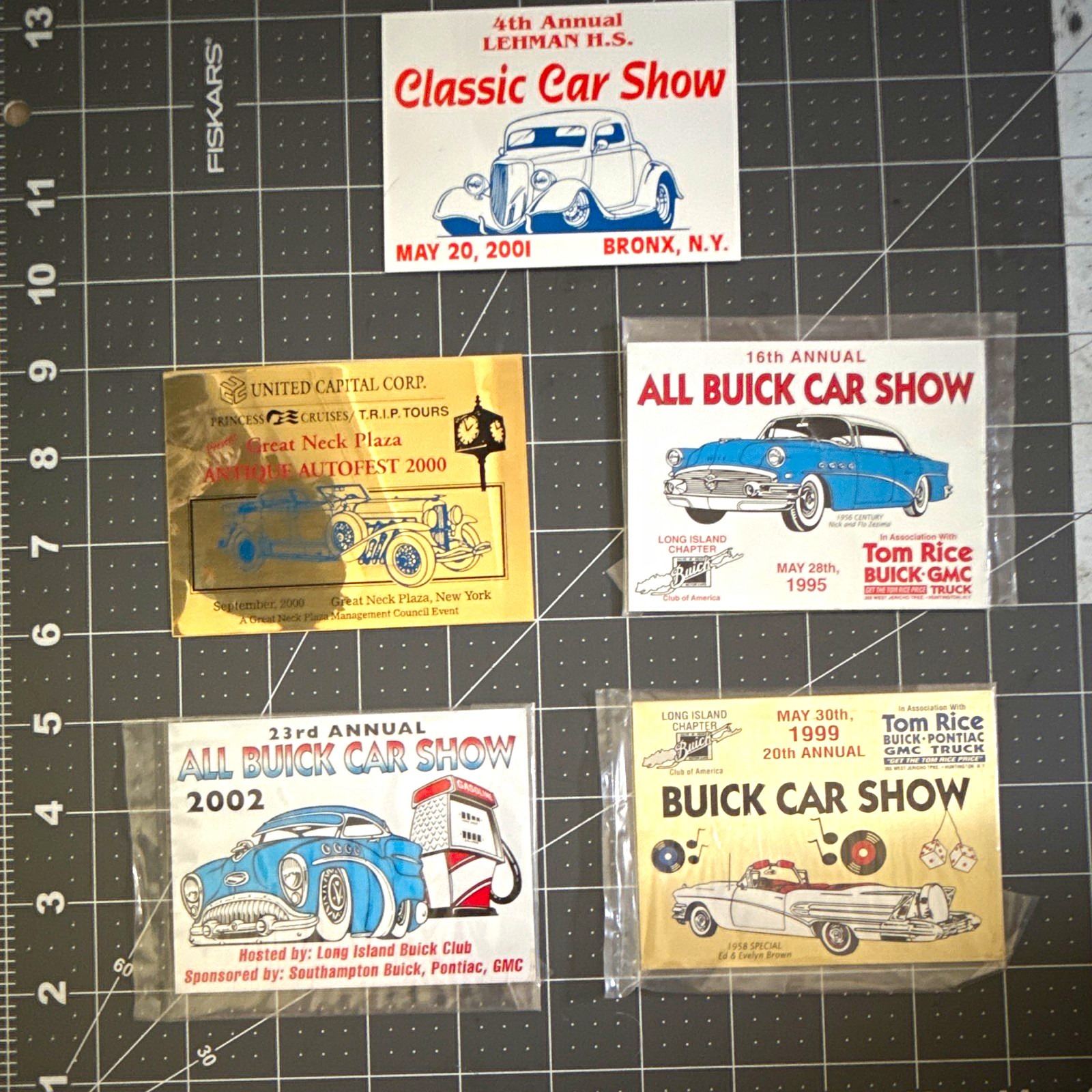 Lot of 5 Buick & Classic Car Show Decal Stickers 1995-2002 4x6 Multicolor