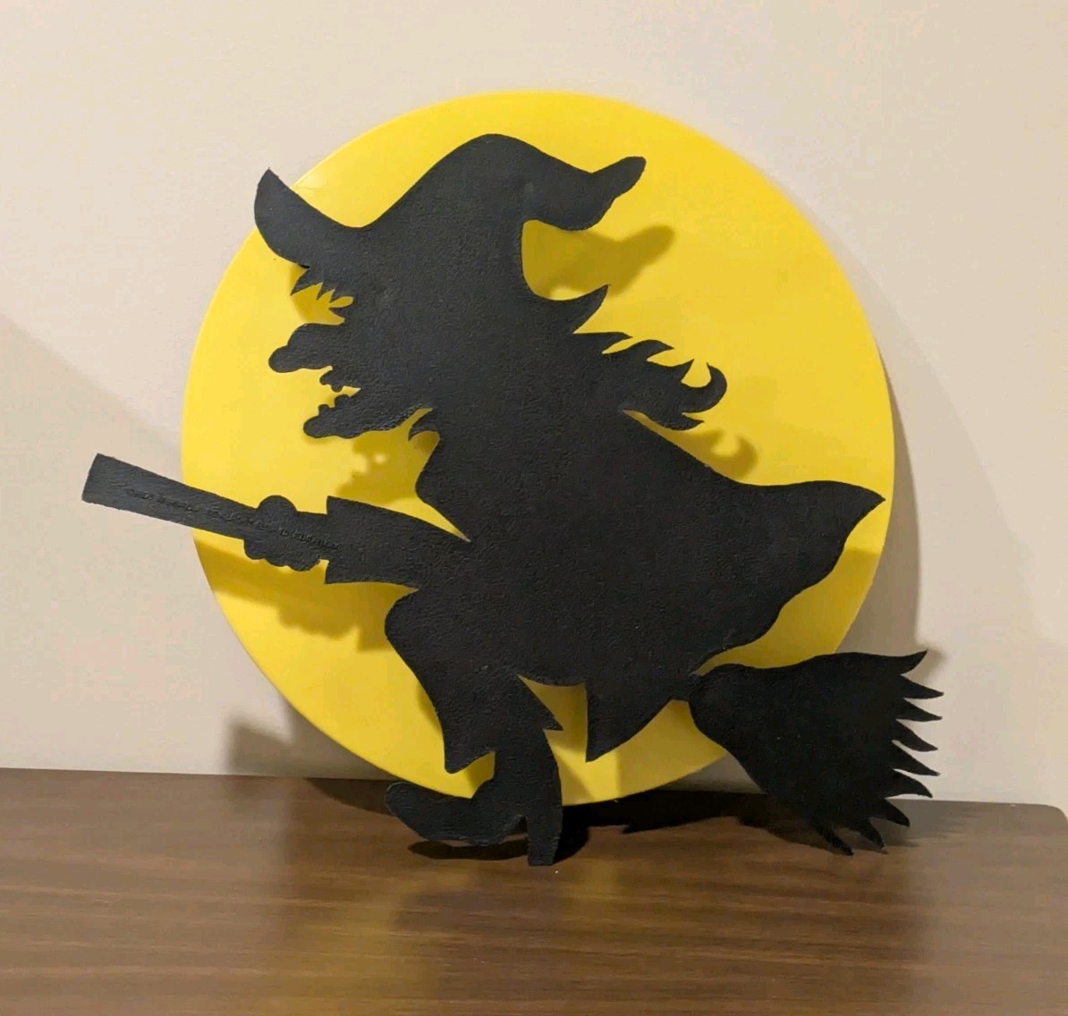 VTG ATICO Light Up Halloween Witch On Broom w/ Full Moon Retro Decor WORKS