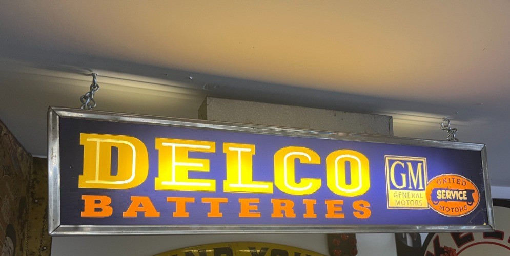 VINTAGE ORIGINAL  Lighted Sign DELCO