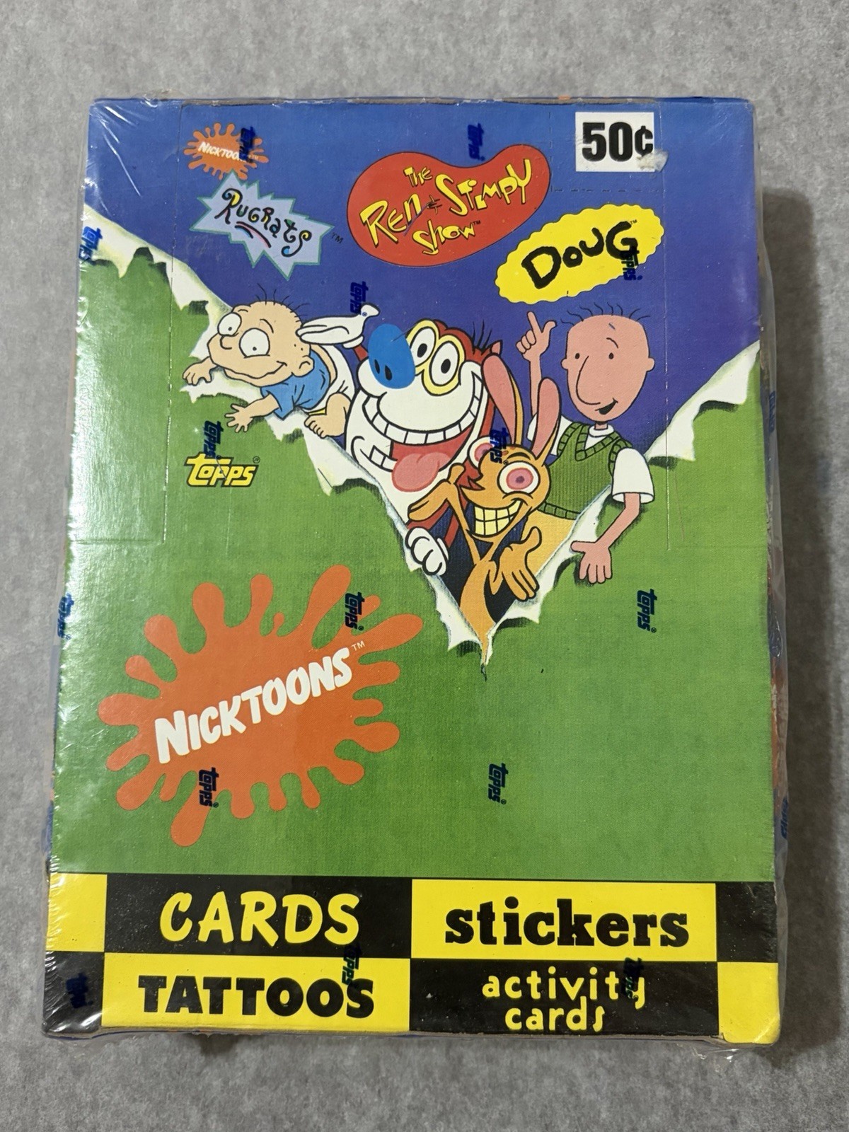 1993 Topps Nicktoons Sealed Booster From Box Rugrats Cards & Sticker Rookies