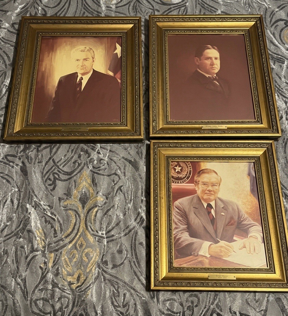 Portraits from TX Governors Mansion, Connelly, Briscoe, Hobby (Lot of 3)