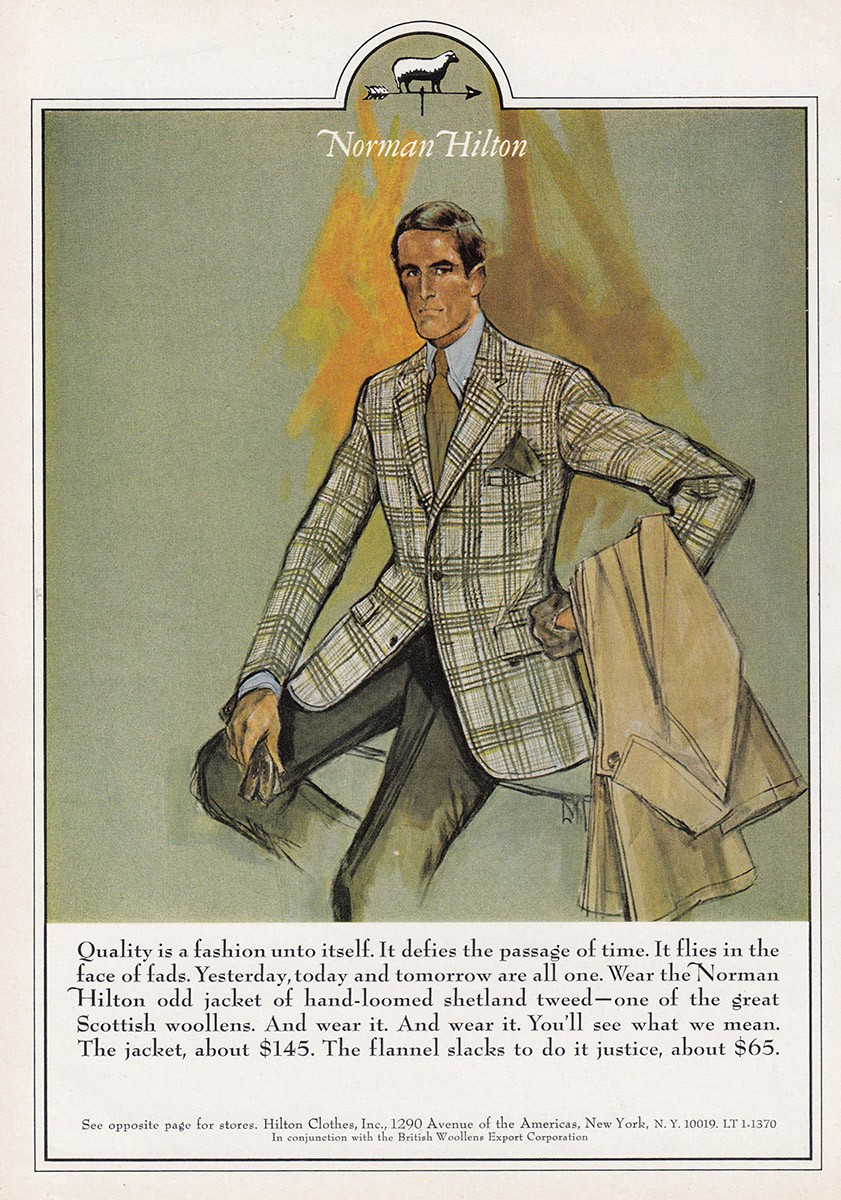 1969 Norman Hilton: Quality Is a Fashion Unto Itself Vintage Print Ad 1969 Norman Hilton: Quality Is a Fashion Unto Itself Vintage Print Ad