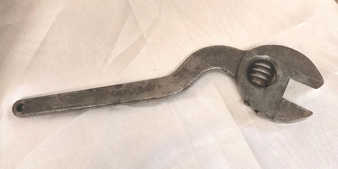 Vtg THE PUFFIN Harrington BC12 Clyburn Pattern Wrench, Adjustable Spanner