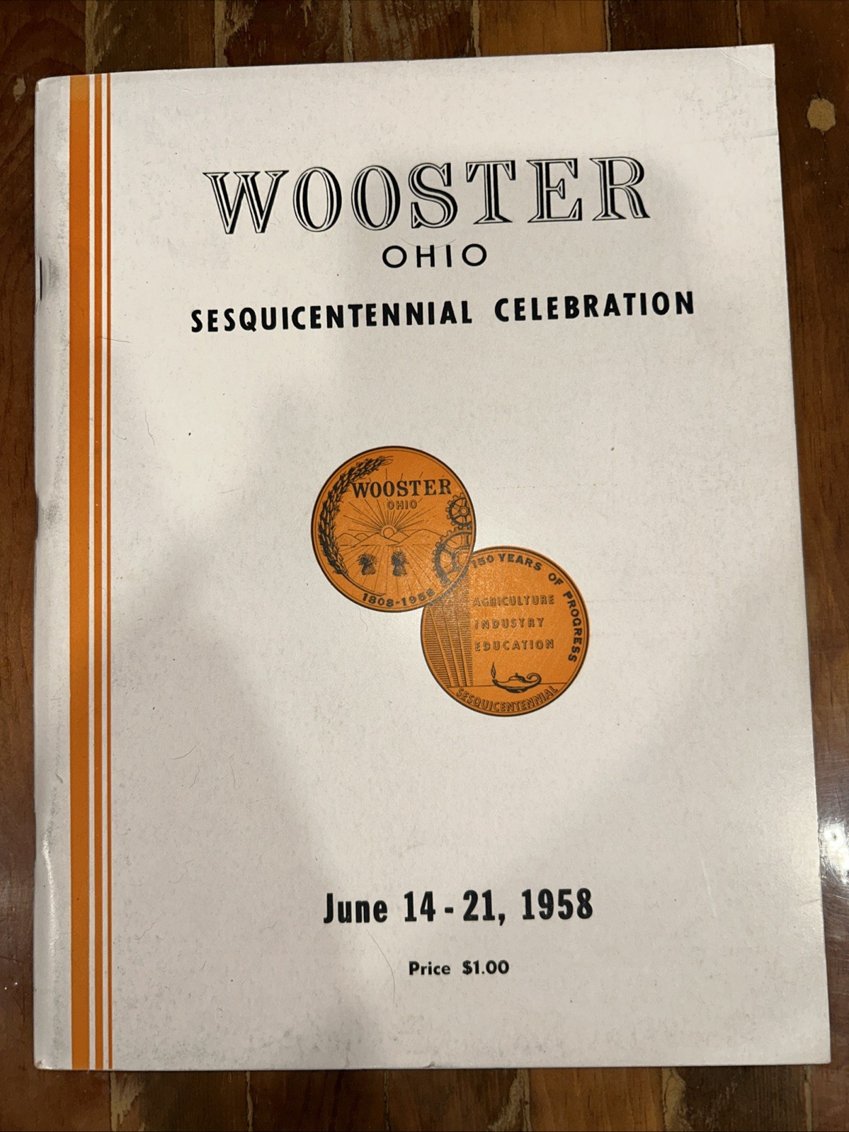 Vintage 1958 Wooster Ohio Sesquicentennial Celebration Program Wayne County