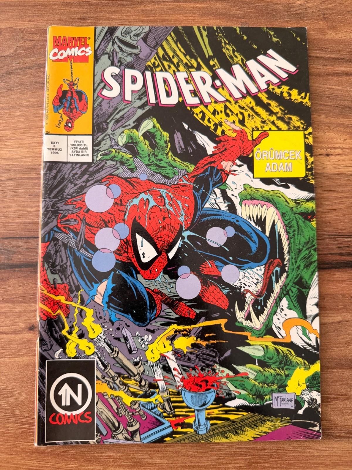 Spider-Man #3 Turkish Edition Lizard Todd McFarlane 1996 Rare Marvel Comic