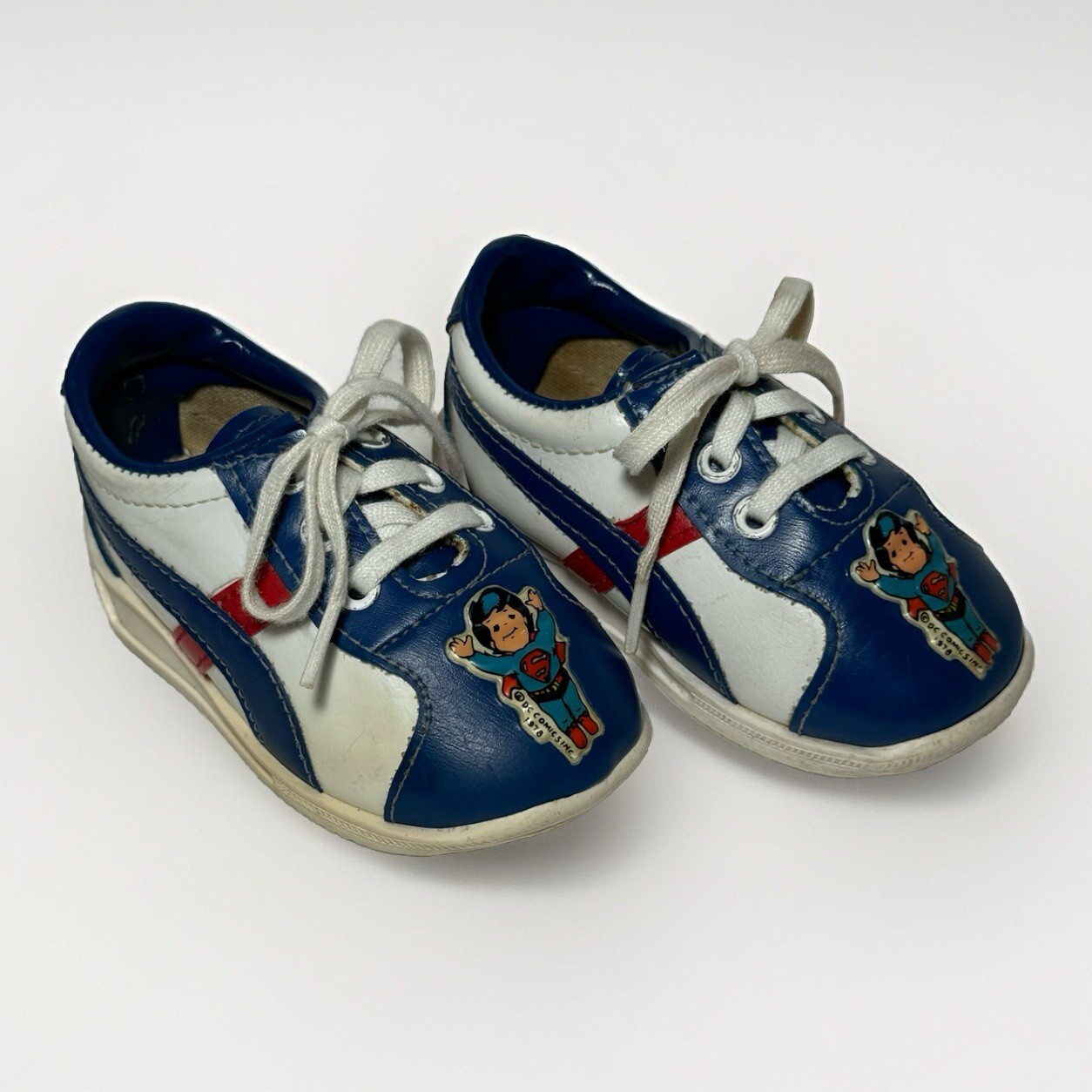 VTG 1978 Superman Collectibles DC Comics Superhero Collage Art Shoes 3T