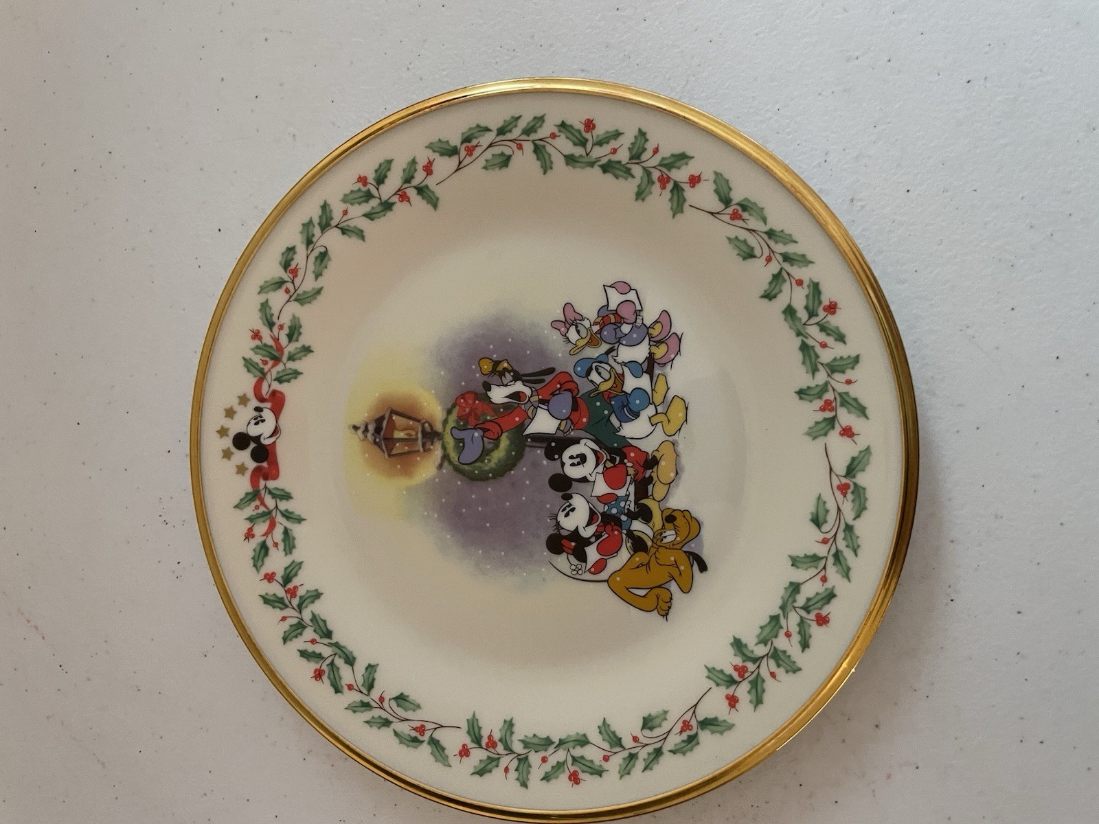 Lenox Disney Holiday Plate Featuring Mickey & Co. \