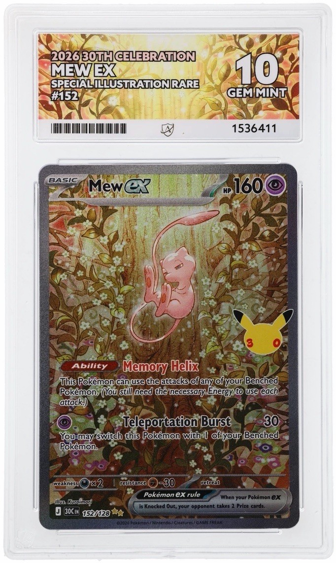 Pokémon TCG Mew Ex SIR 152/128 30TH Anniversary ACE 10 PERFECT SUBGRADES