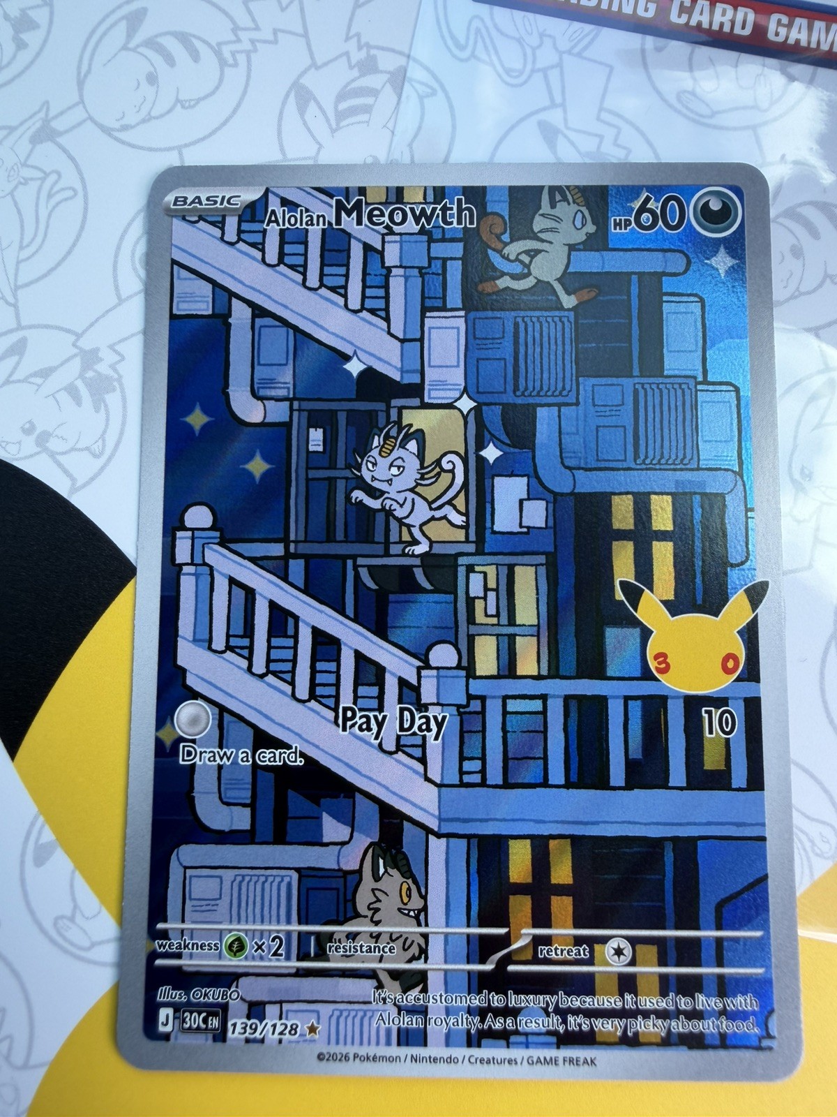 ⭐️ Pokemon Alolan Meowth IR 139/128  30th Anniversary Edition MINT