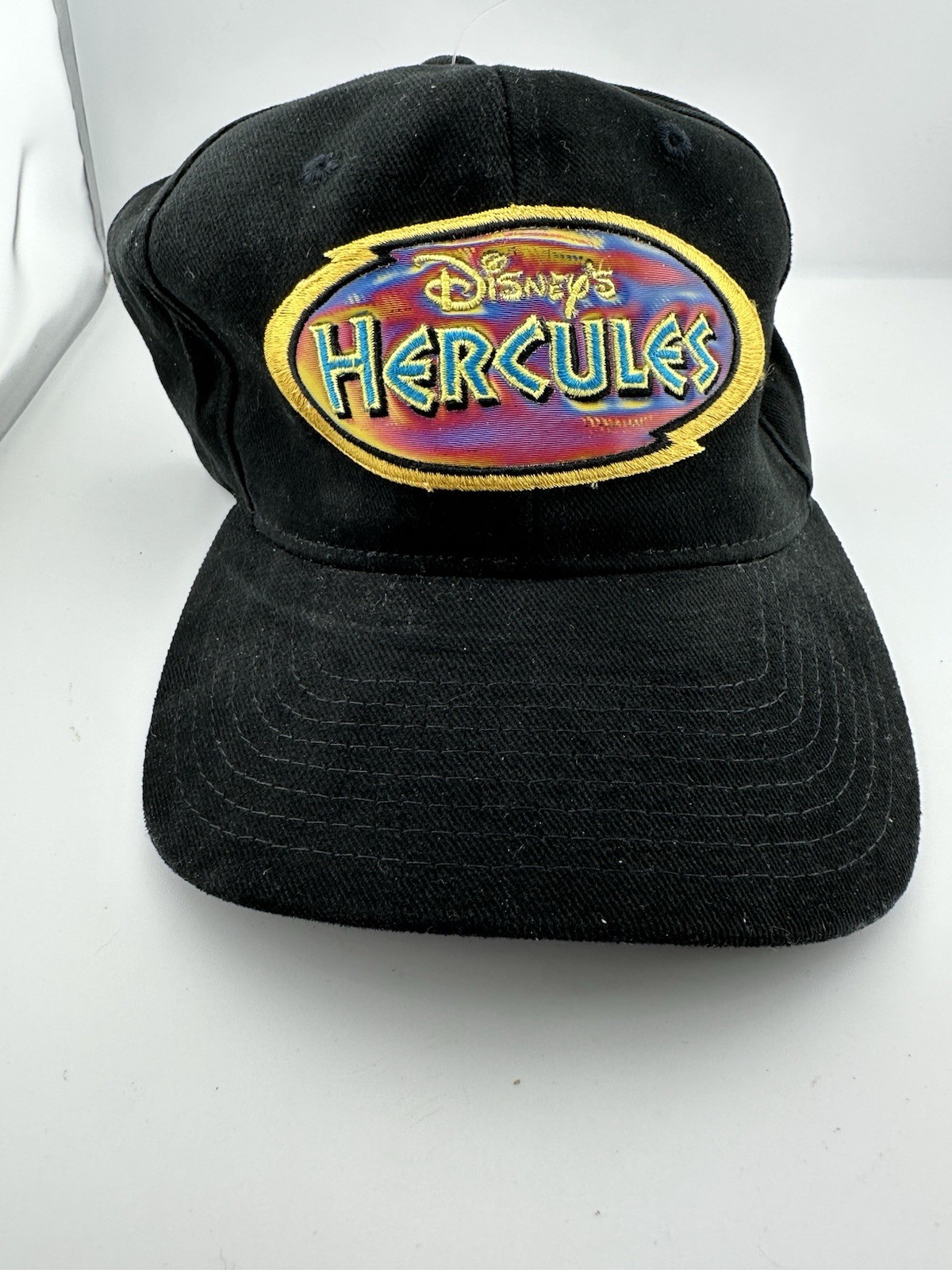 Vintage Disney Promotional Hercules Adjustable 90’s Black Hat Baseball Cap 1997
