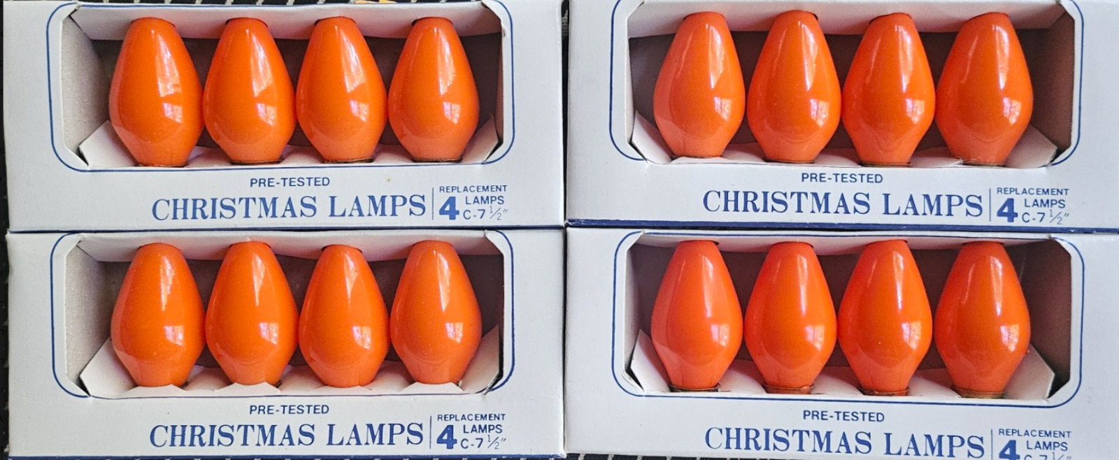 Vintage C7 Orange Bulbs Replacement Halloween Light Bulb Lamps Pumpkins NEW