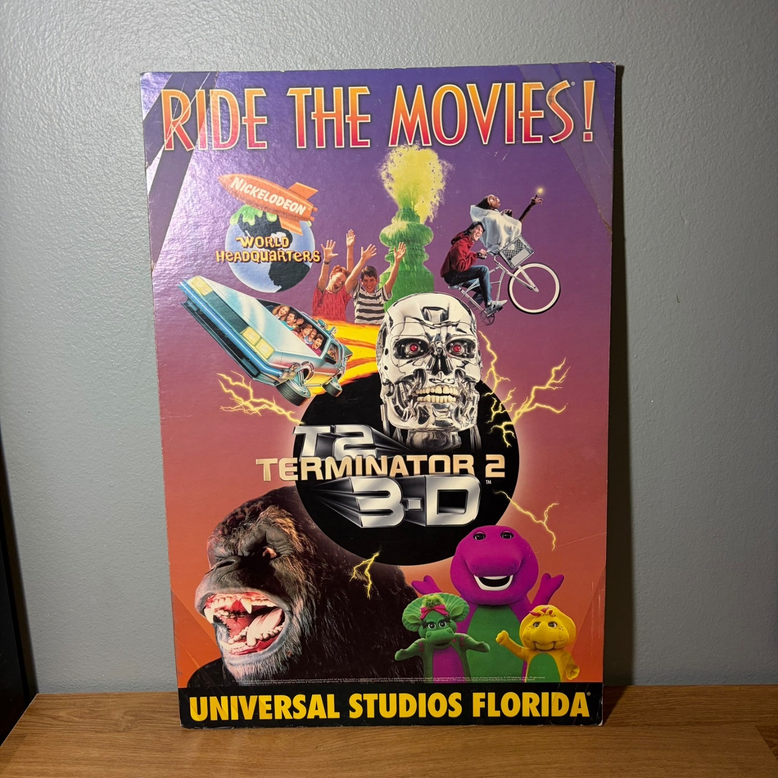 Universal Studios Florida Ride the Movies VTG Poster Display Terminator 3D Promo