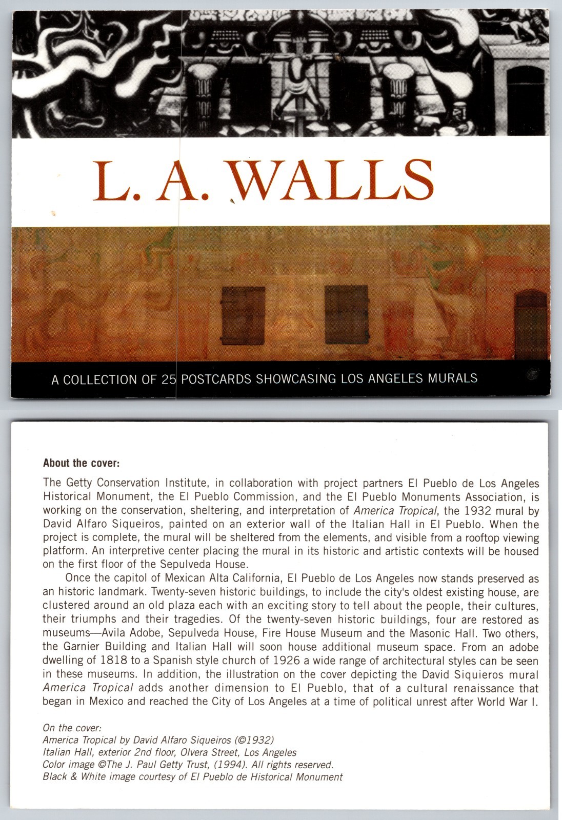 Continental LA Walls Los Angeles CA Postcard