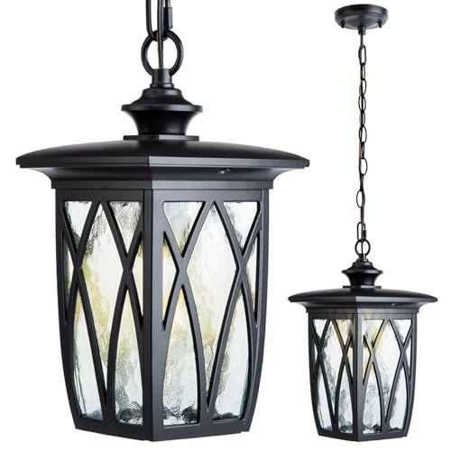 15\'\' Outdoor Pendant Light Fixture, Exterior Hanging Without Sensor, 02-Large