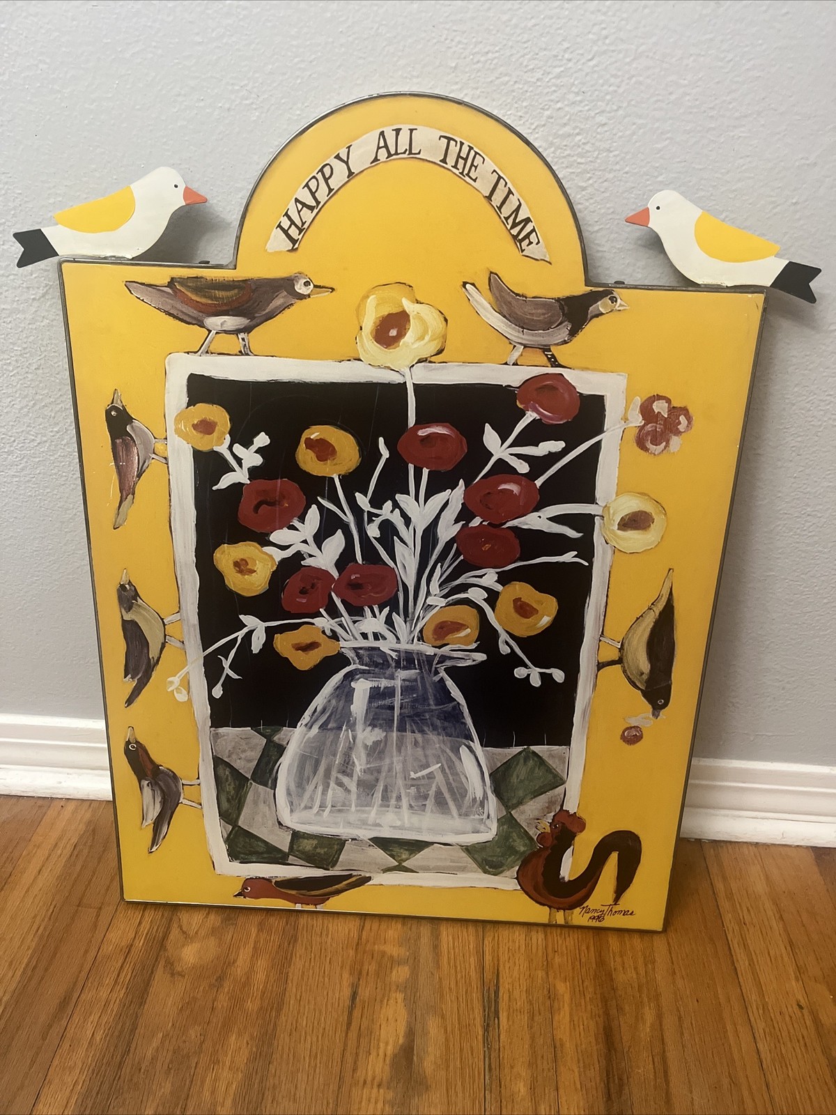 Extra Large 1996 Nancy Thomas Plaque Folk Art \